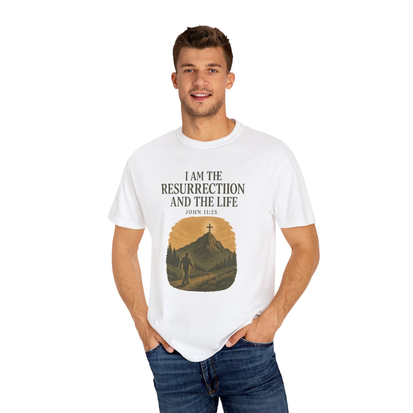 Comfort Colors "I Am the Resurrection" – John 11:25 Graphic T-Shirt