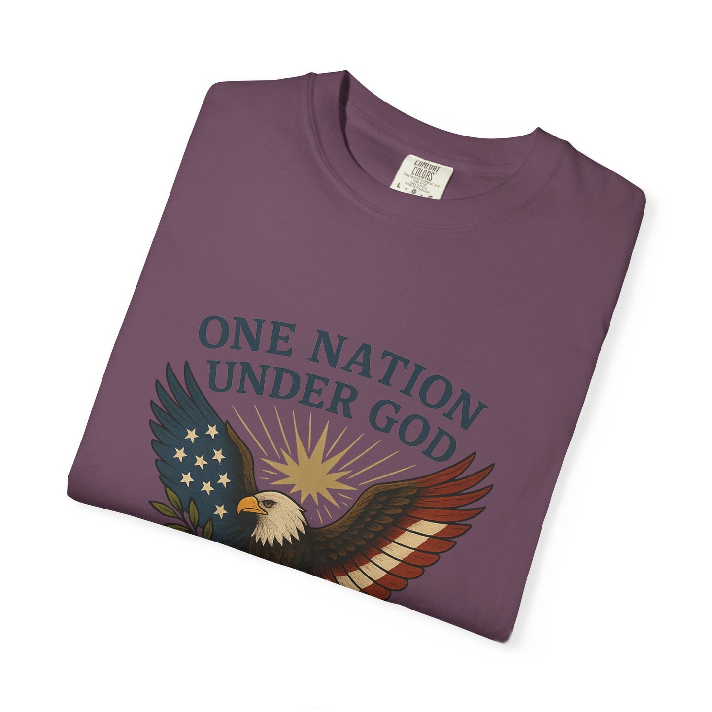 Comfort Colors "One Nation Under God" – Patriotic Faith Eagle Tee Psalm 33:12