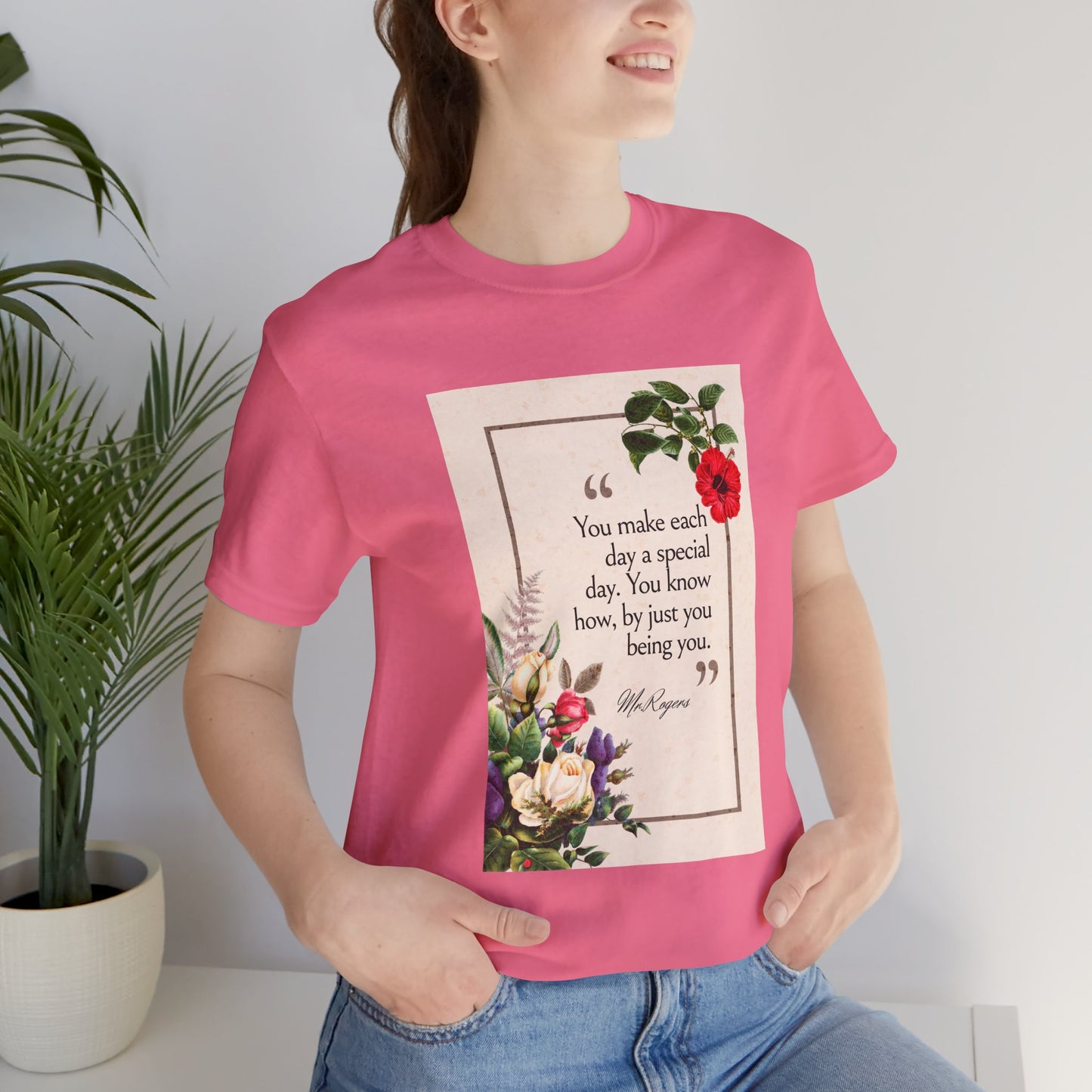 Inspirational Floral Tee - "You Make Each Day Special"