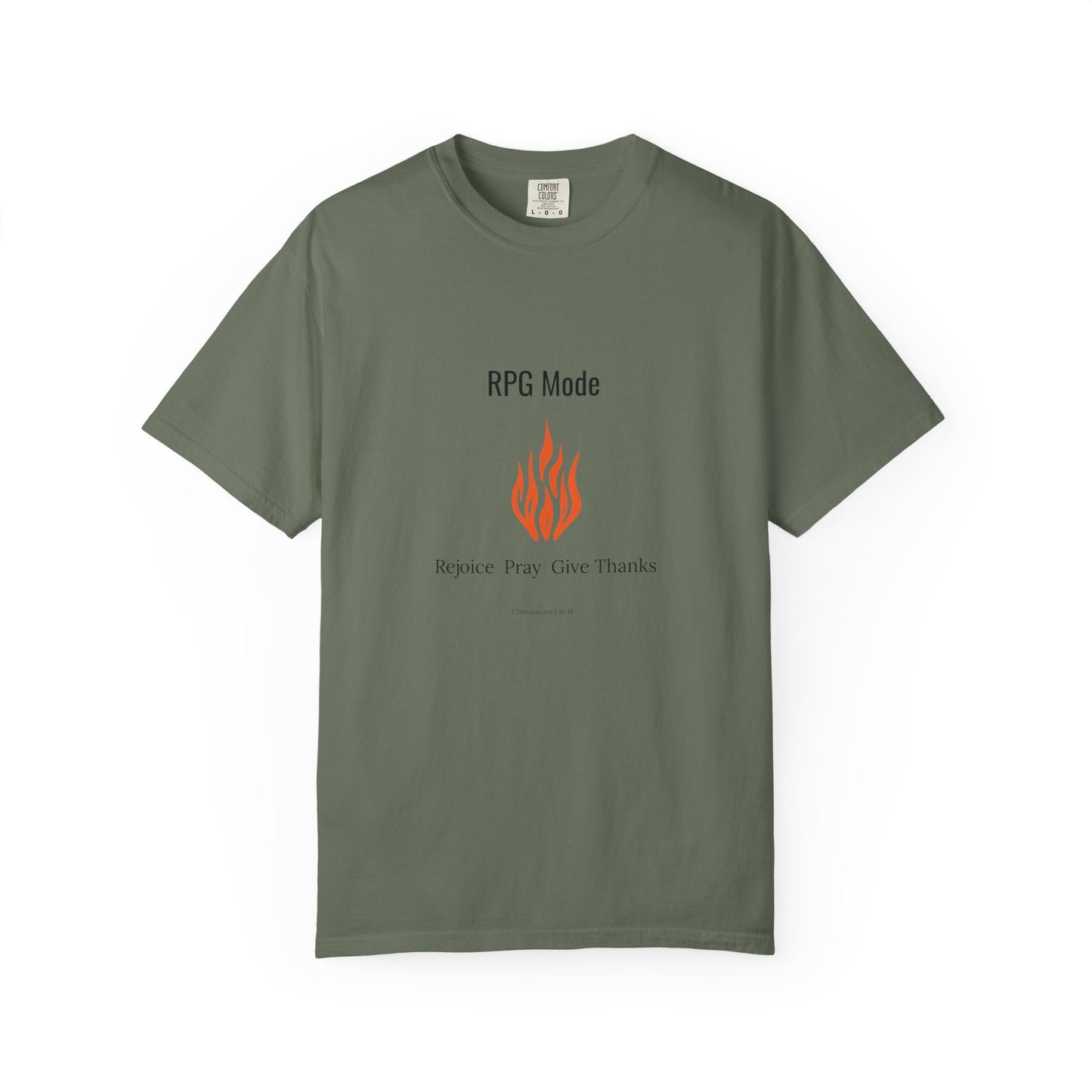 Comfort Colors RPG MODE Christian T-Shirt – Rejoice Pray Give Thanks | 1 Thessalonians 5:16-18