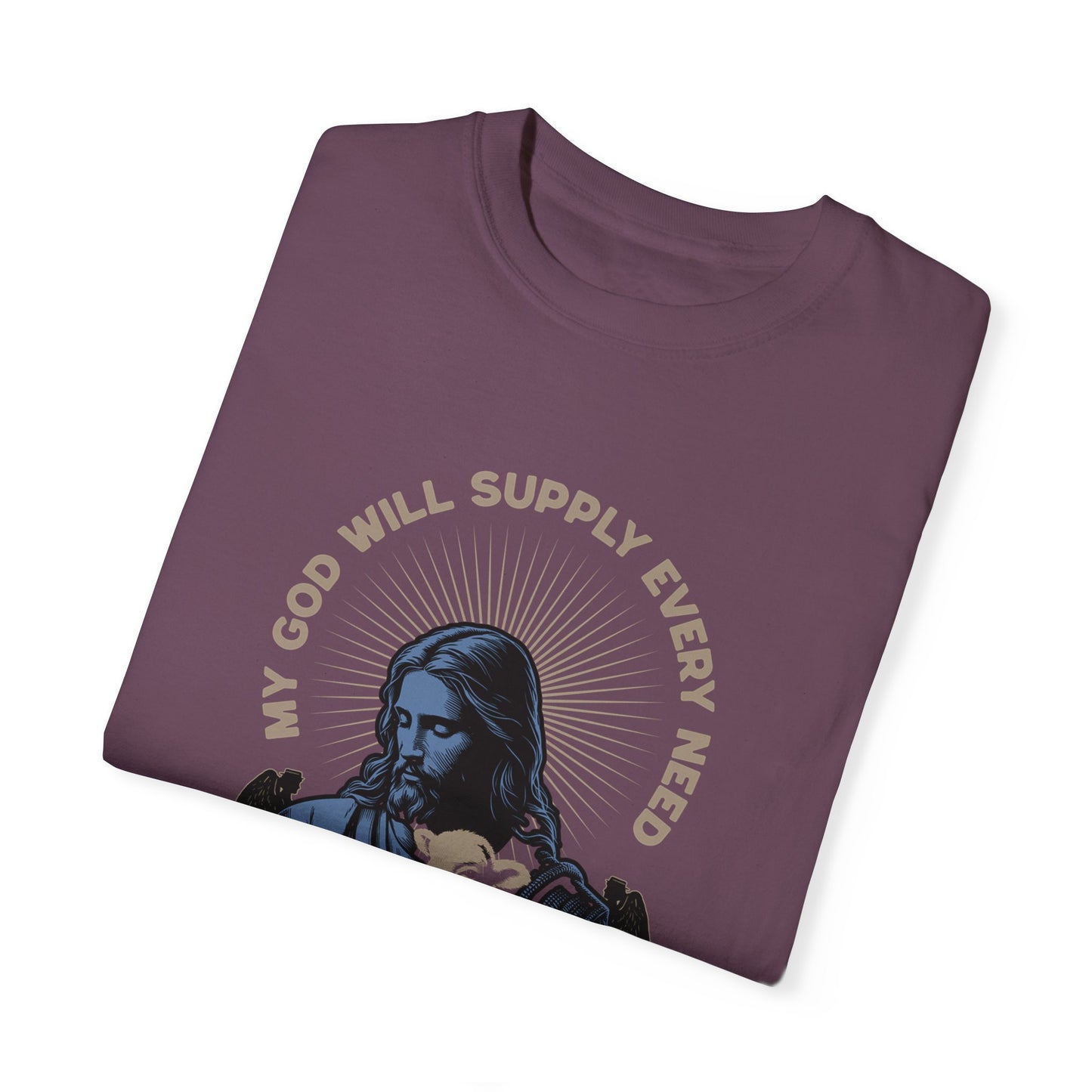 Comfort Colors Philippians 4:19 Graphic T-Shirt – "God Will Supply All Your Needs"