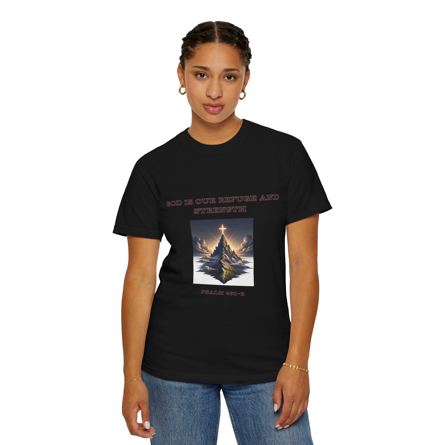 Comfort Colors "God is Our Refuge" Psalm 46:1-2 Graphic T-Shirt