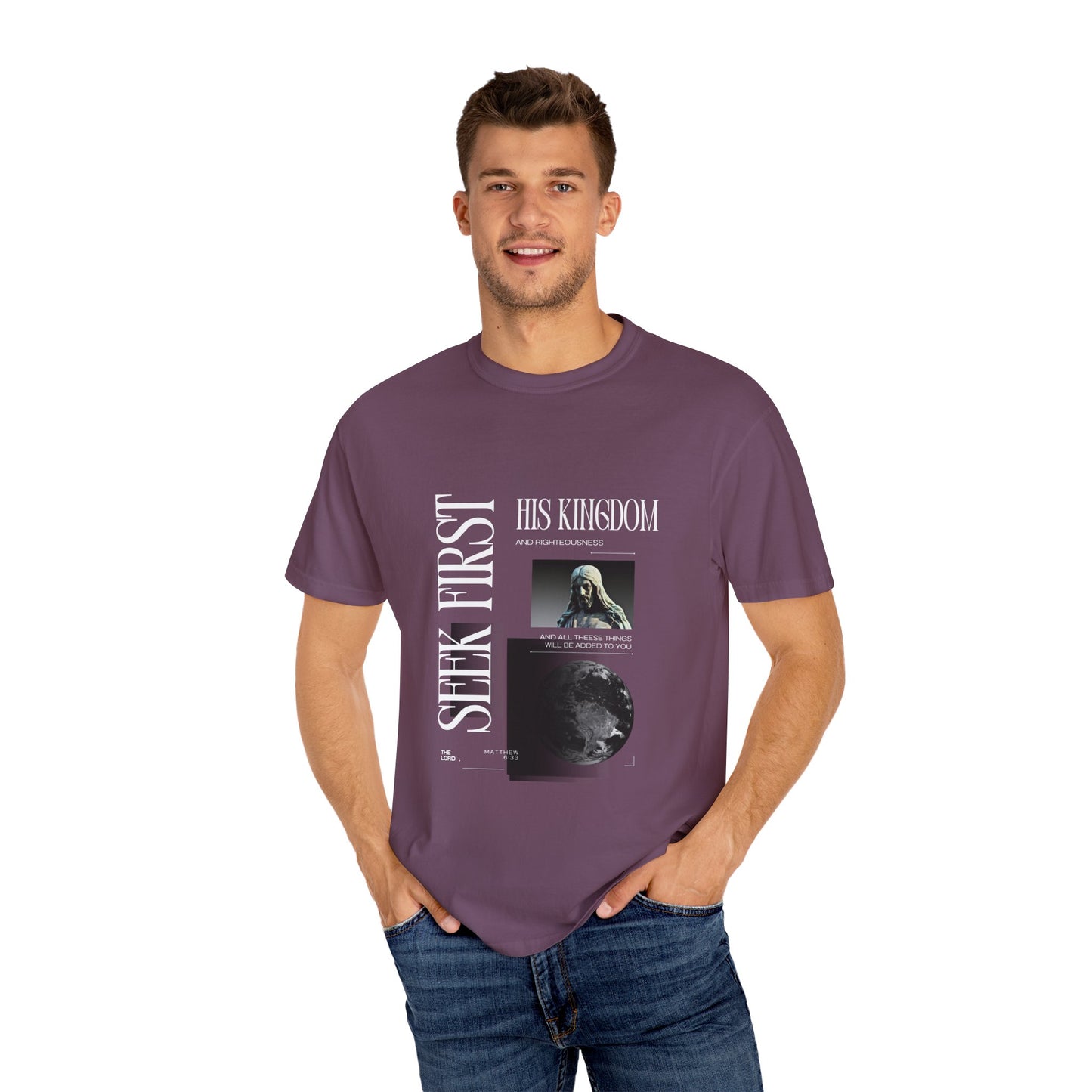 Comfort Colors "Seek First His Kingdom" Matthew 6:33 Graphic Tee