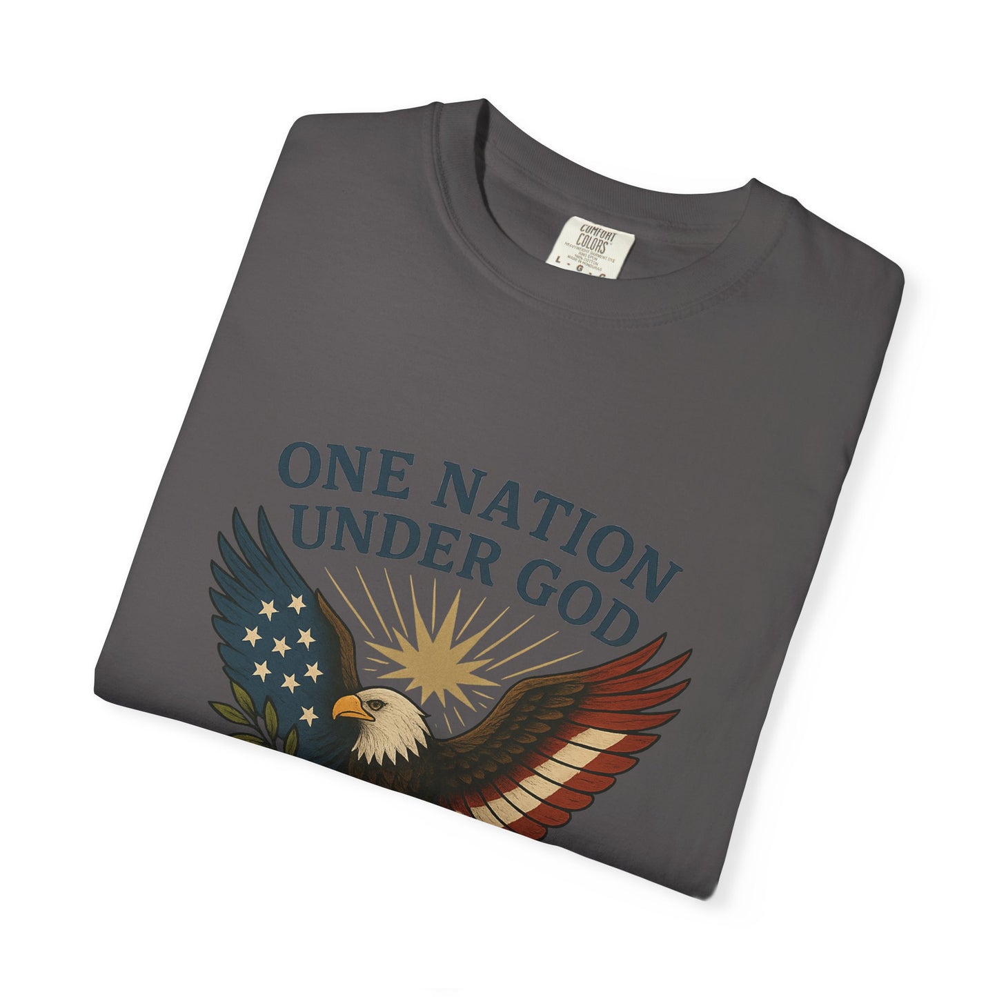 Comfort Colors "One Nation Under God" – Patriotic Faith Eagle Tee Psalm 33:12