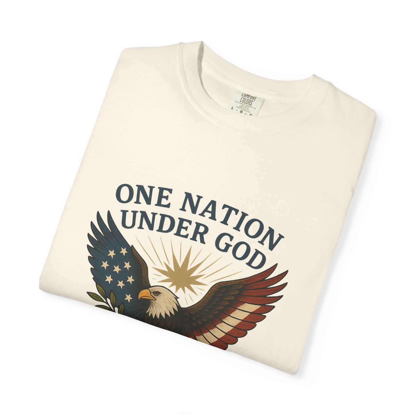 Comfort Colors "One Nation Under God" – Patriotic Faith Eagle Tee Psalm 33:12