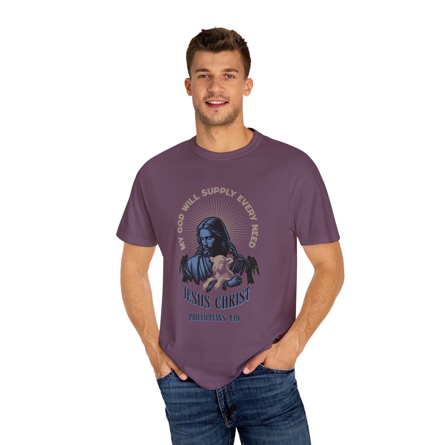 Comfort Colors Philippians 4:19 Graphic T-Shirt – "God Will Supply All Your Needs"