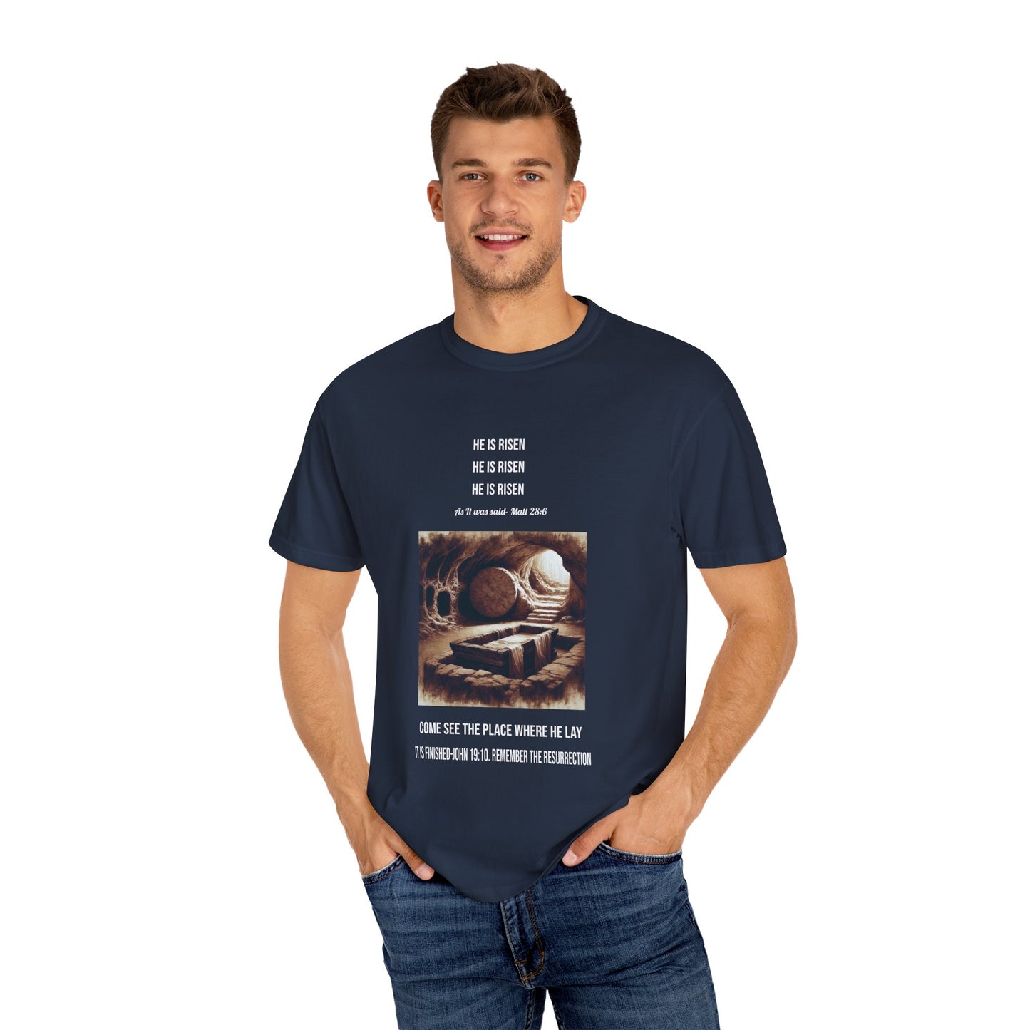 Comfort Colors "He is Risen" Matthew 28:6 Graphic T-Shirt