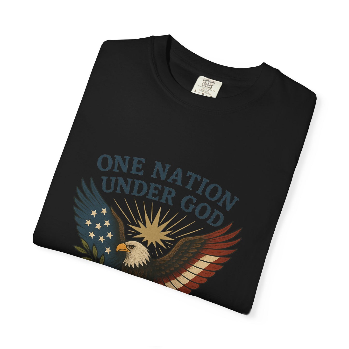 Comfort Colors "One Nation Under God" – Patriotic Faith Eagle Tee Psalm 33:12