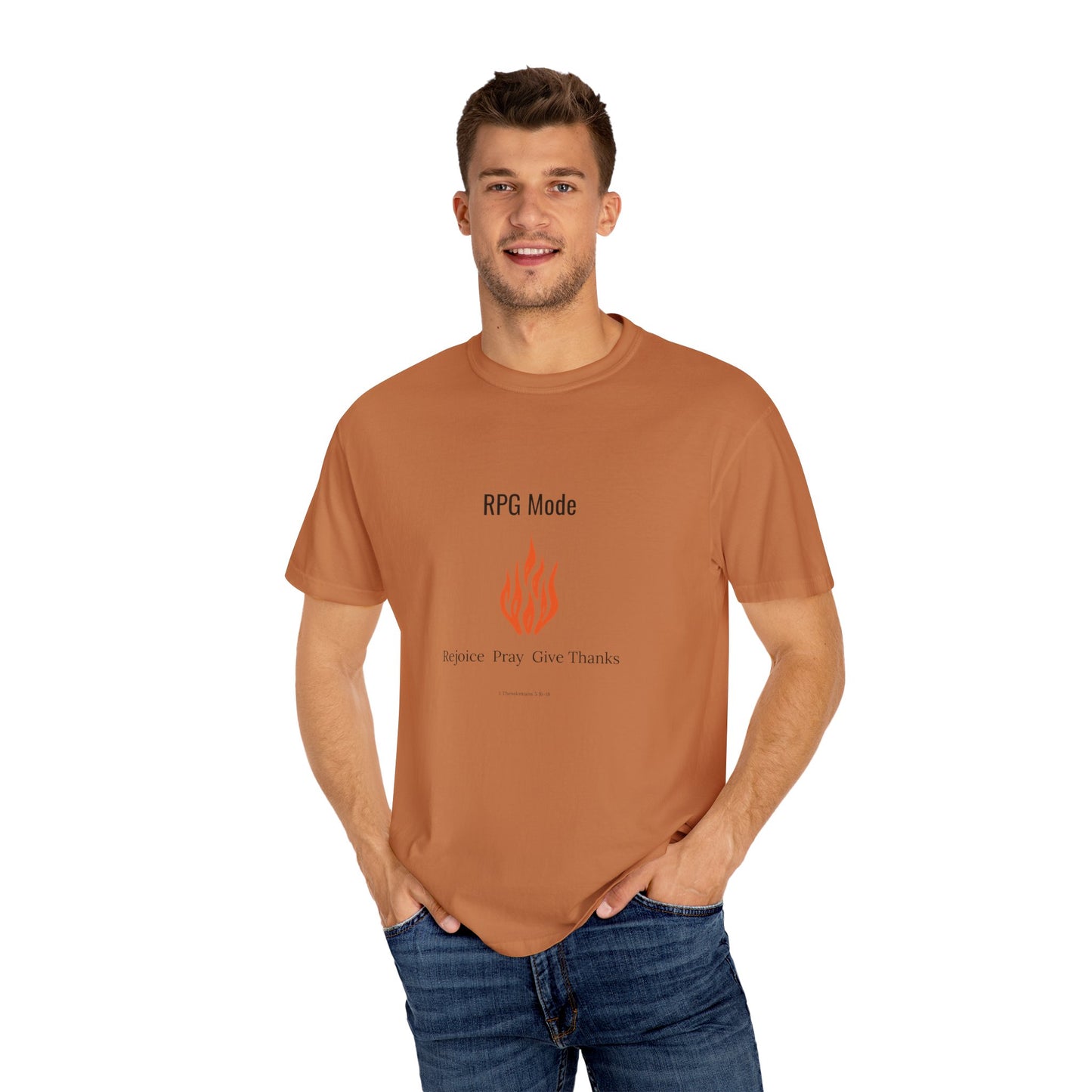 Comfort Colors RPG MODE Christian T-Shirt – Rejoice Pray Give Thanks | 1 Thessalonians 5:16-18