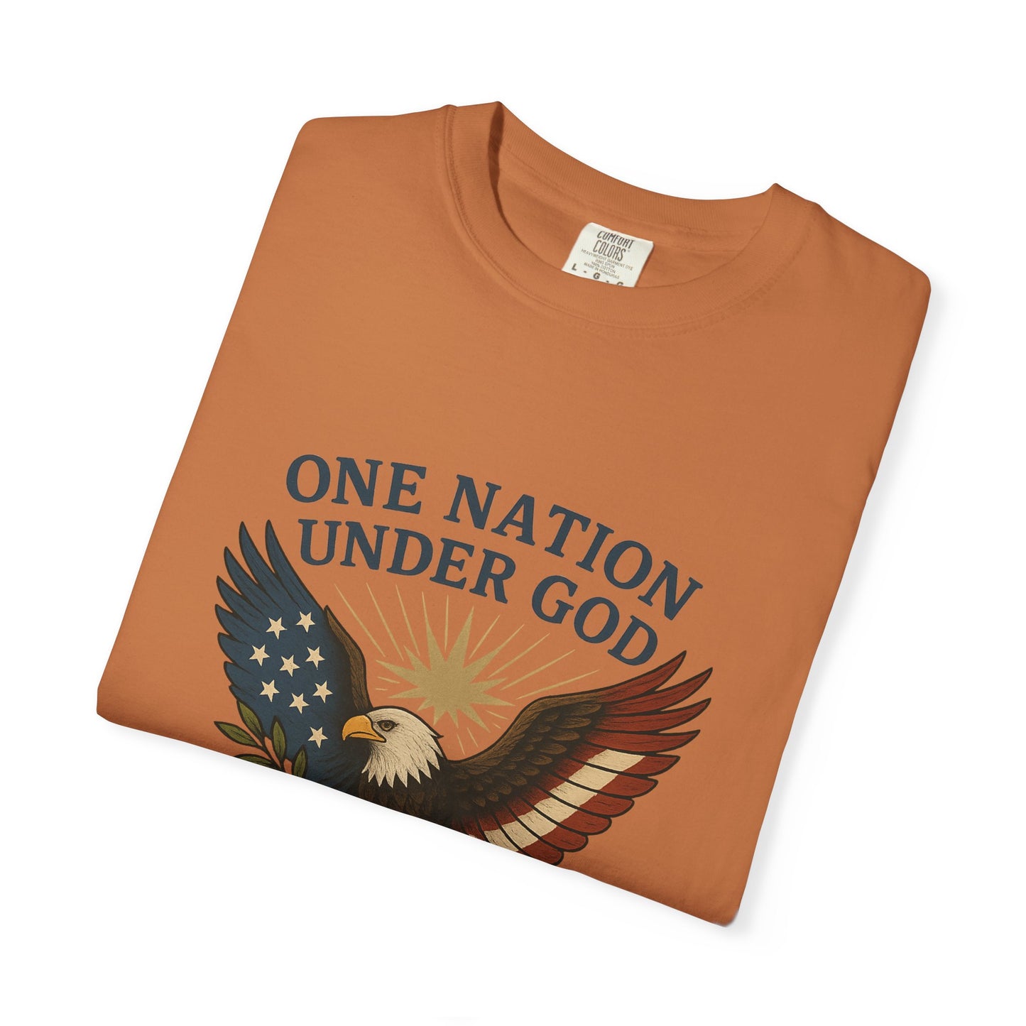 Comfort Colors "One Nation Under God" – Patriotic Faith Eagle Tee Psalm 33:12