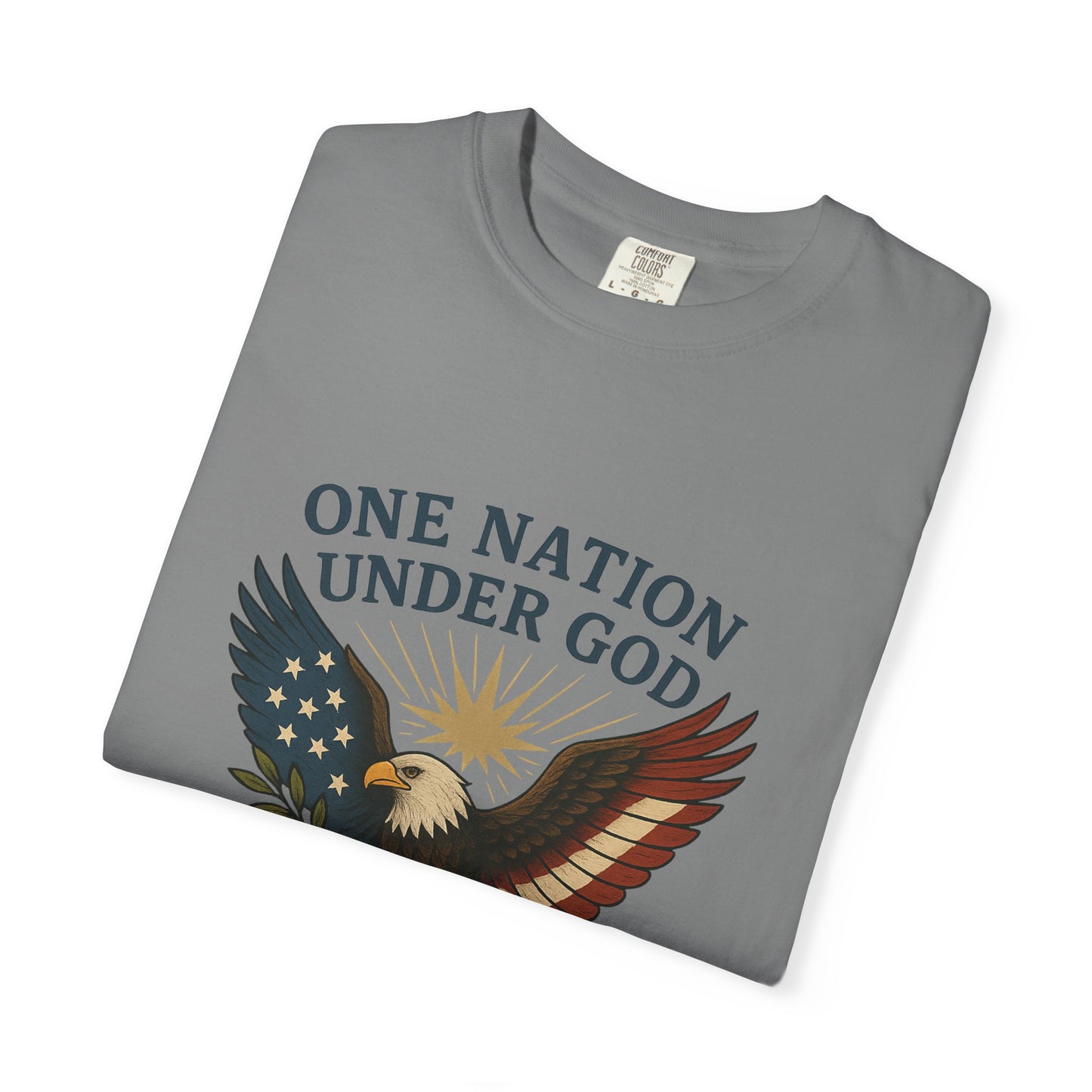 Comfort Colors "One Nation Under God" – Patriotic Faith Eagle Tee Psalm 33:12