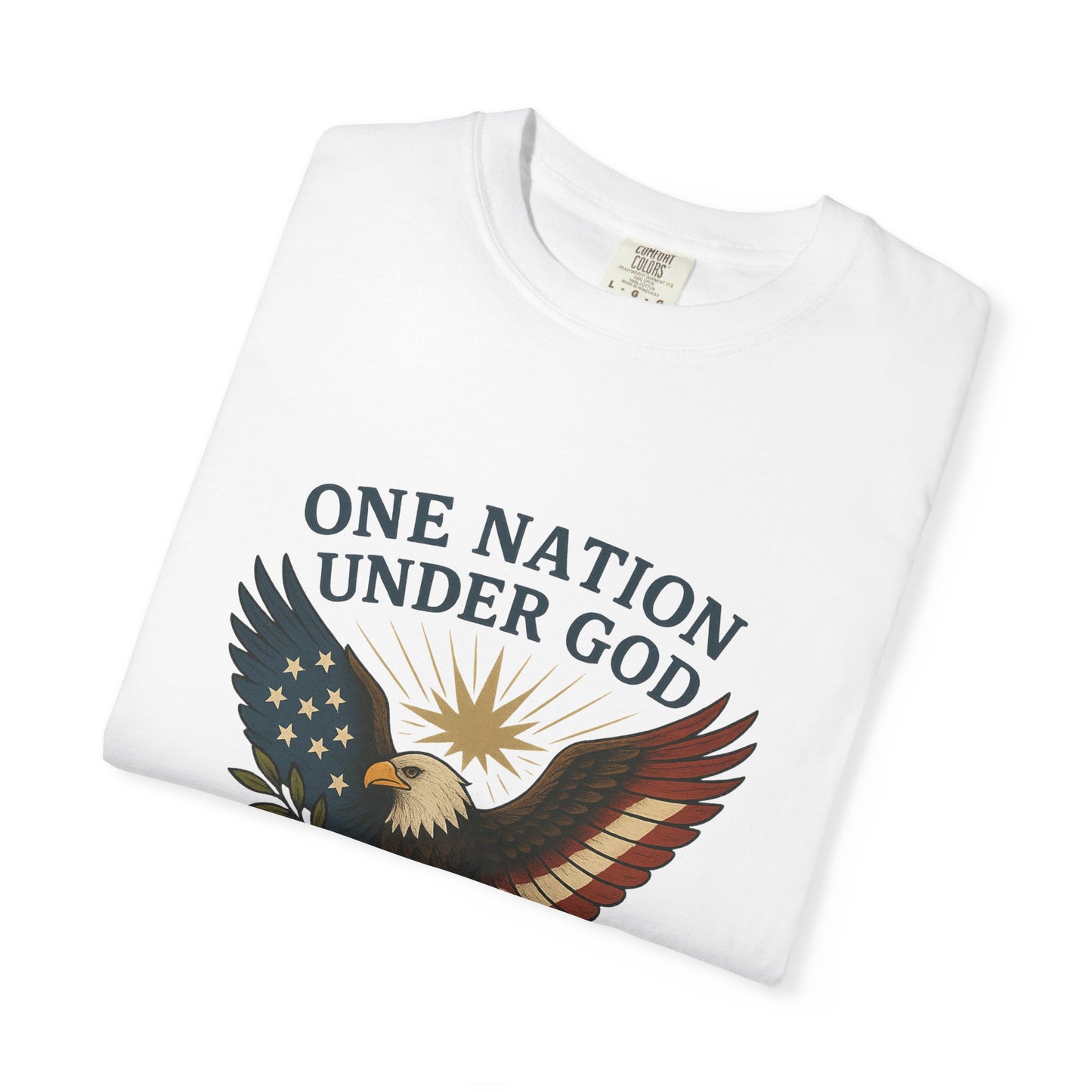 Comfort Colors "One Nation Under God" – Patriotic Faith Eagle Tee Psalm 33:12