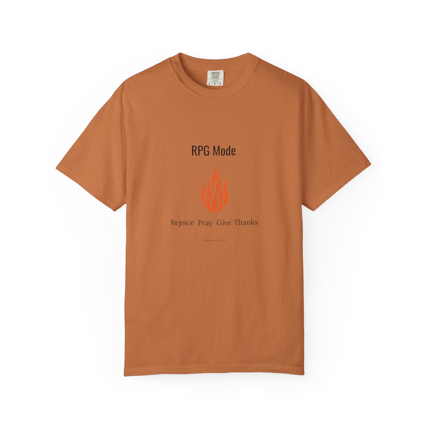Comfort Colors RPG MODE Christian T-Shirt – Rejoice Pray Give Thanks | 1 Thessalonians 5:16-18