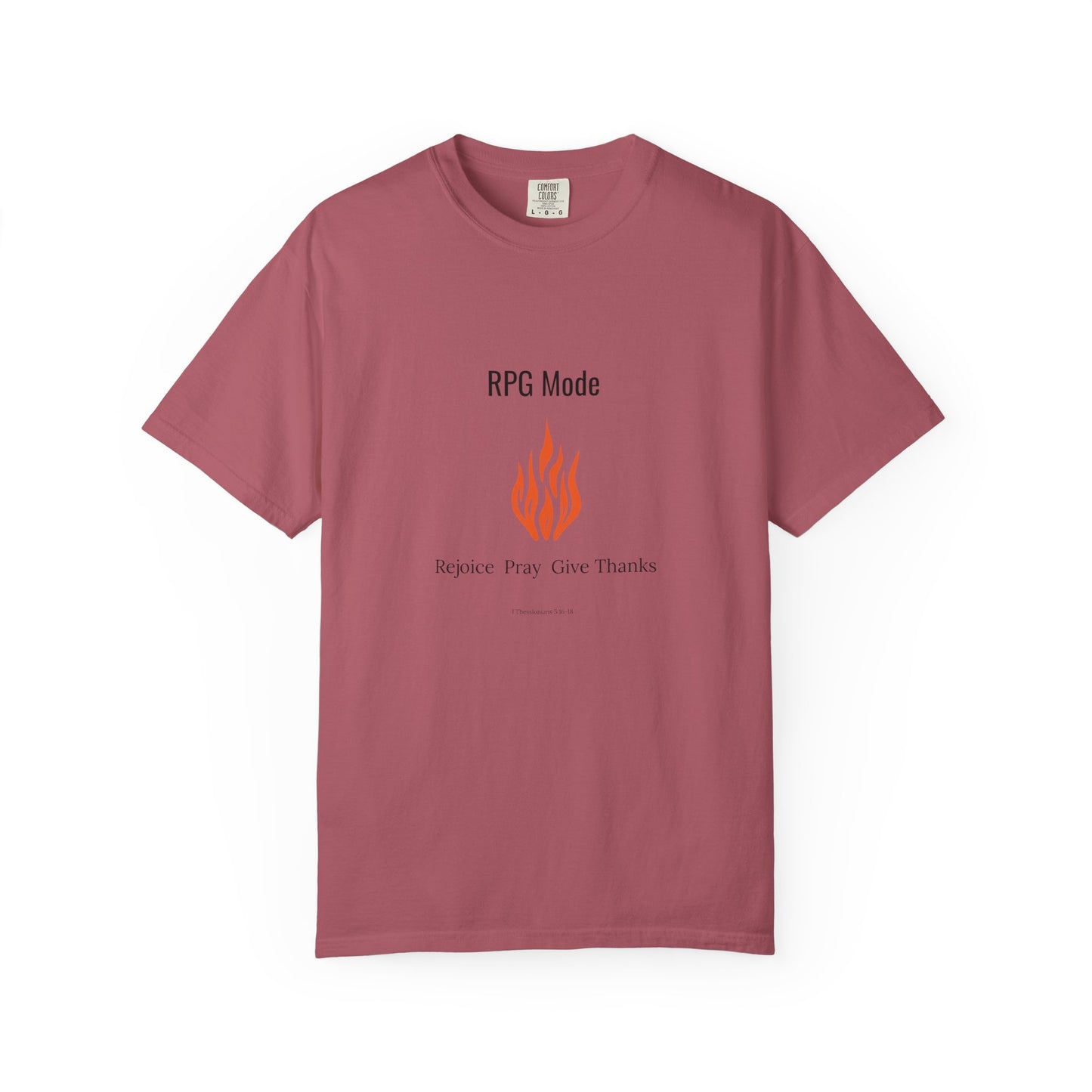 Comfort Colors RPG MODE Christian T-Shirt – Rejoice Pray Give Thanks | 1 Thessalonians 5:16-18