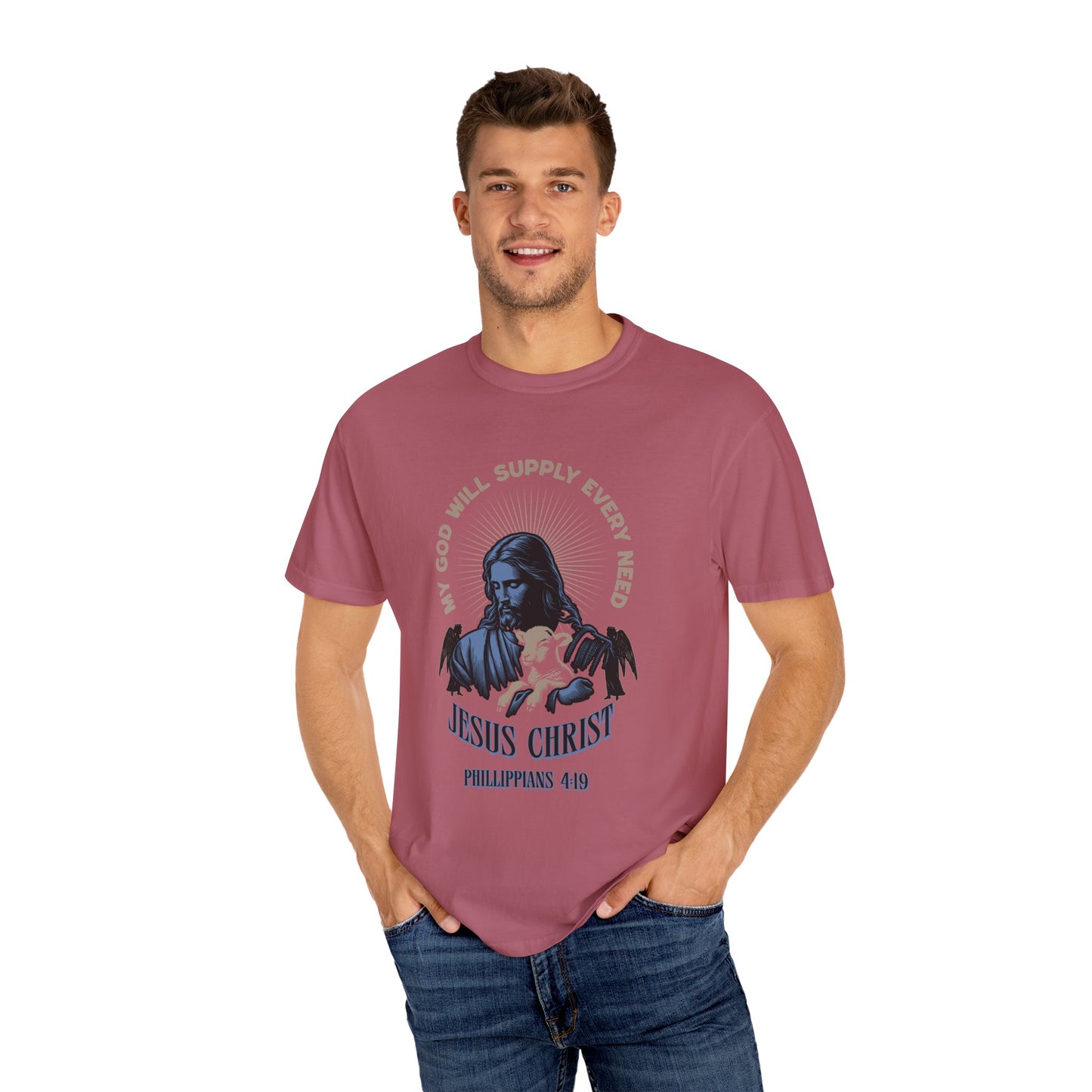 Comfort Colors Philippians 4:19 Graphic T-Shirt – "God Will Supply All Your Needs"