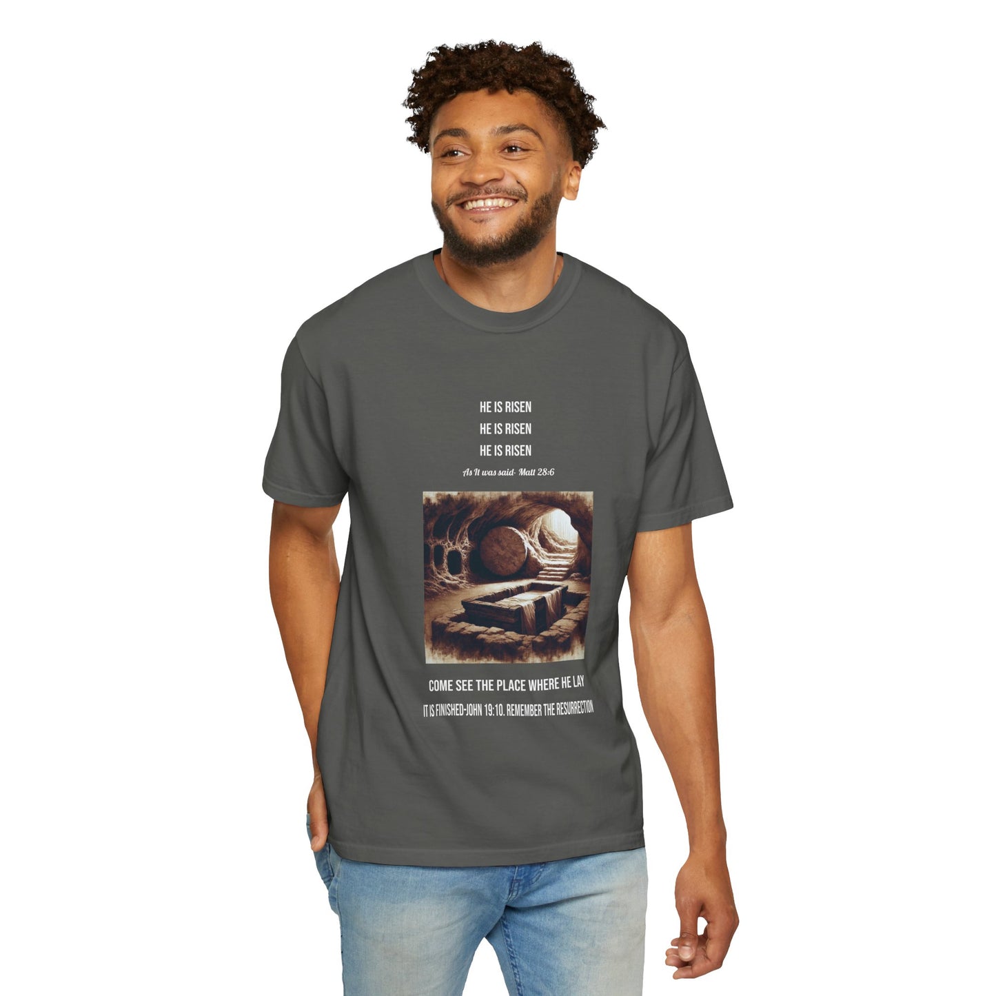 Comfort Colors "He is Risen" Matthew 28:6 Graphic T-Shirt