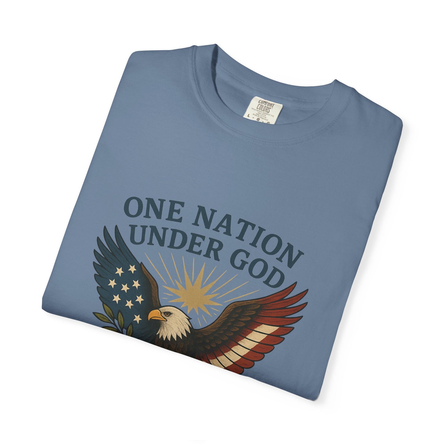 Comfort Colors "One Nation Under God" – Patriotic Faith Eagle Tee Psalm 33:12