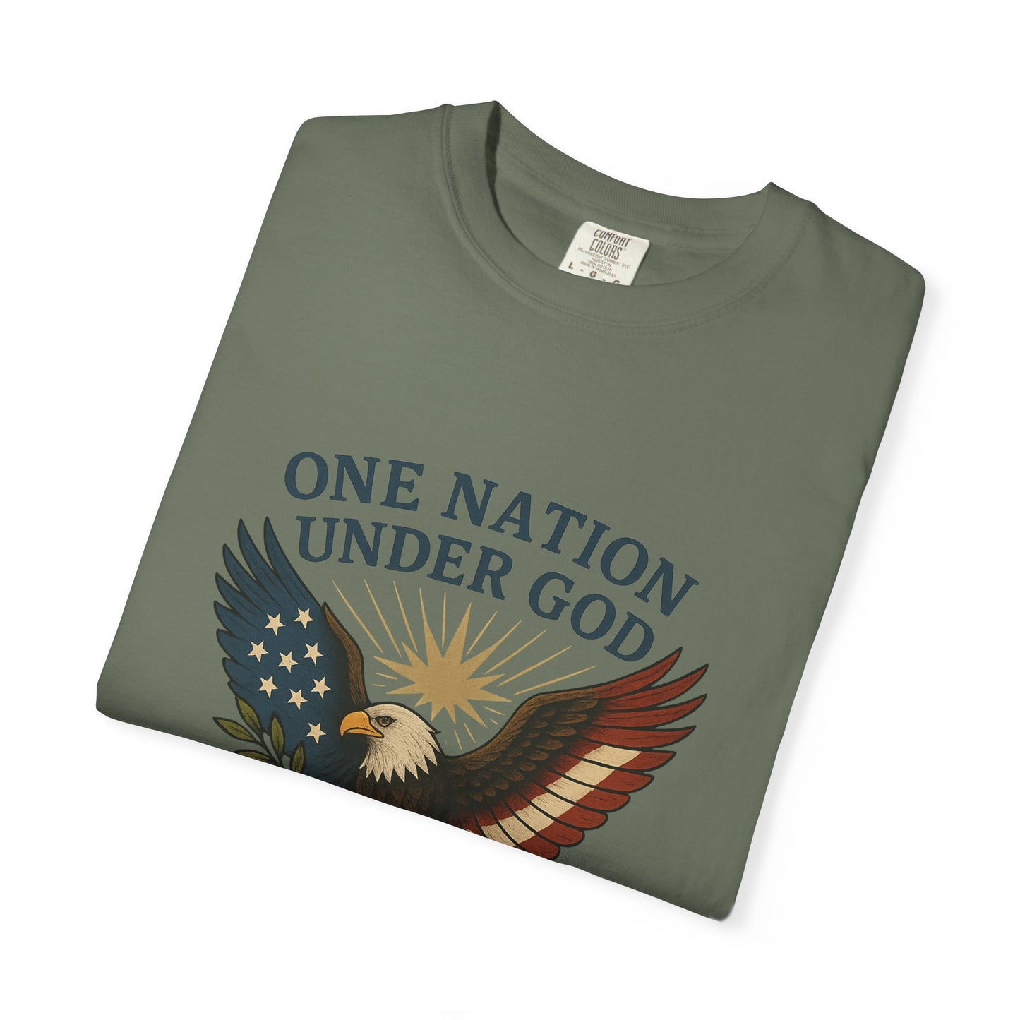Comfort Colors "One Nation Under God" – Patriotic Faith Eagle Tee Psalm 33:12