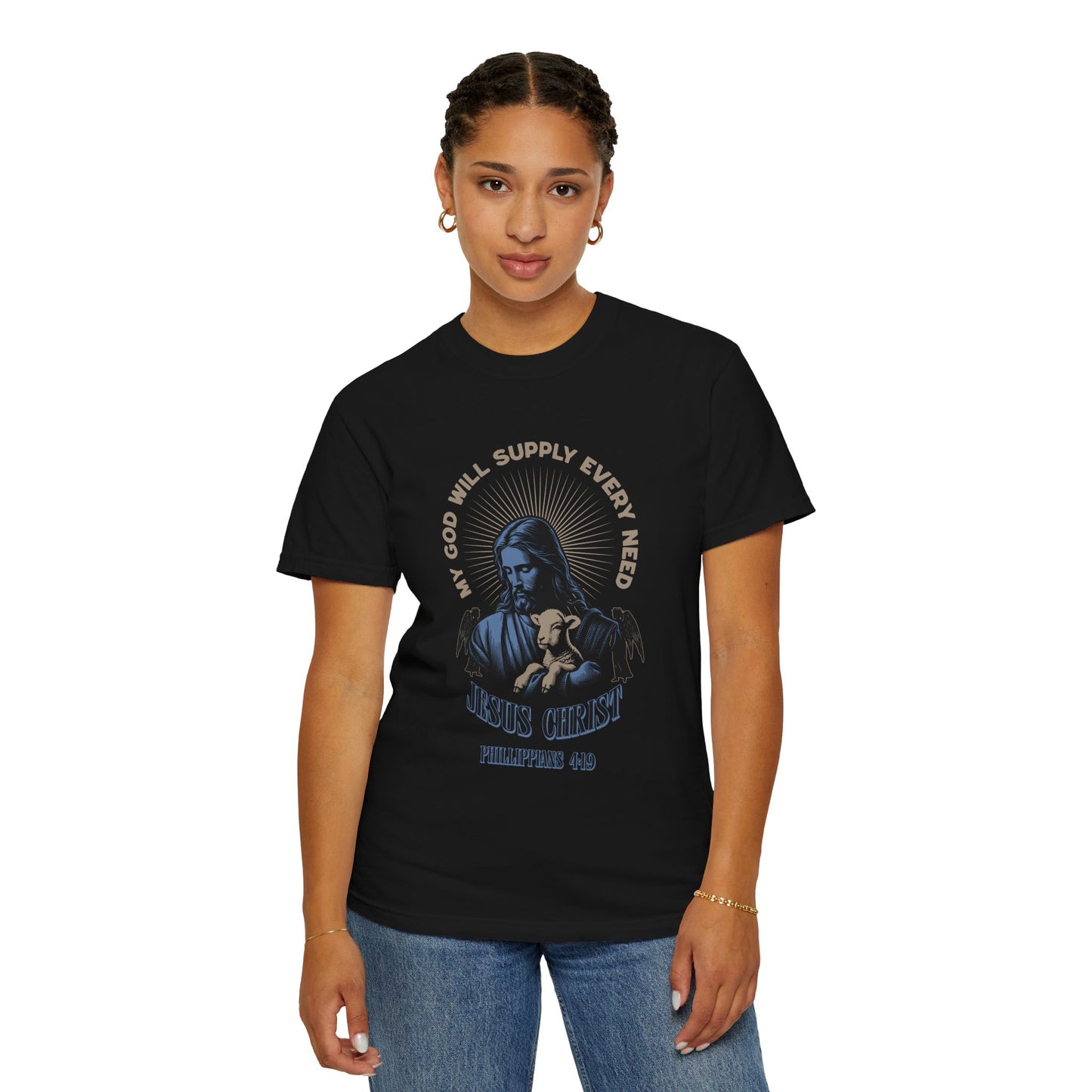 Comfort Colors Philippians 4:19 Graphic T-Shirt – "God Will Supply All Your Needs"