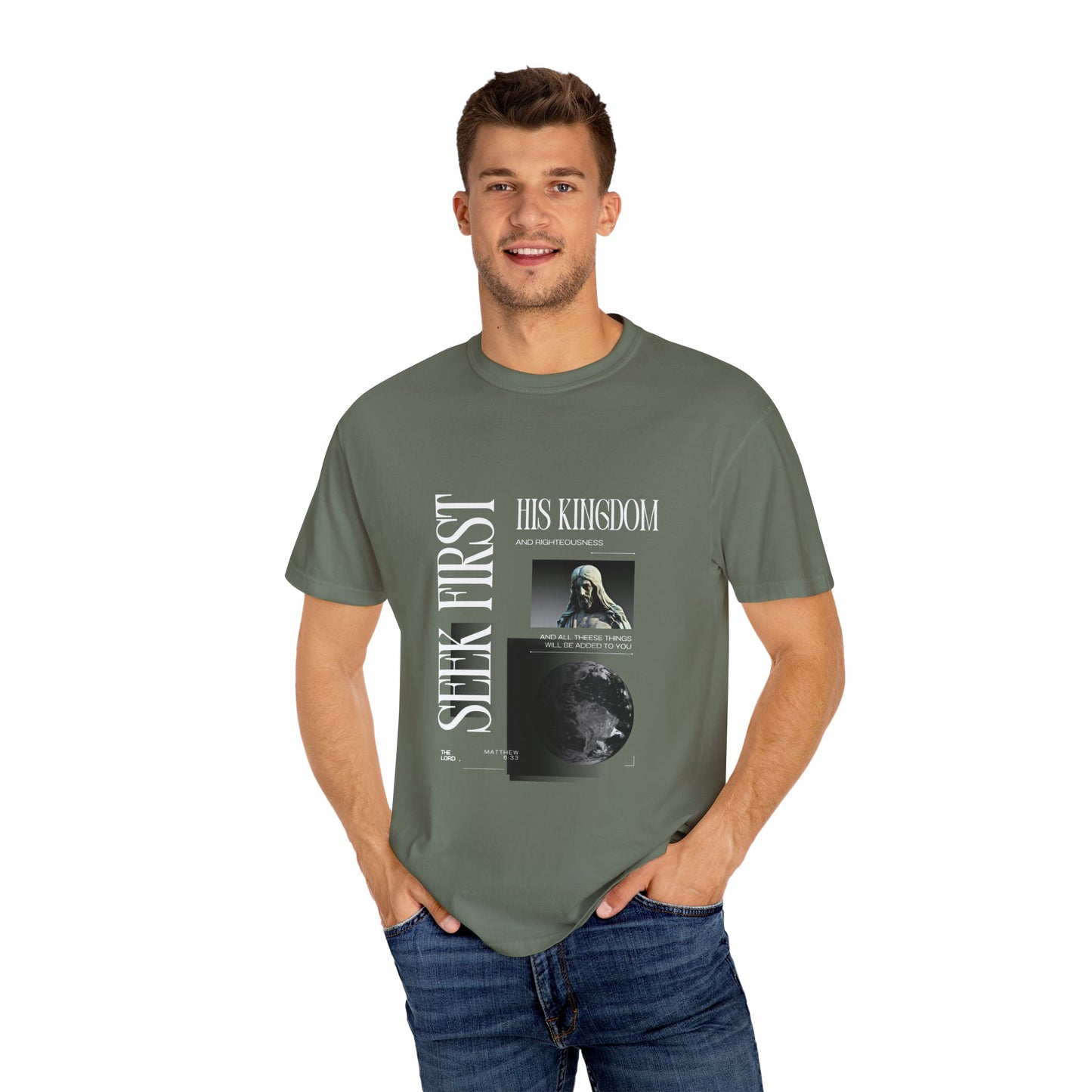 Comfort Colors "Seek First His Kingdom" Matthew 6:33 Graphic Tee