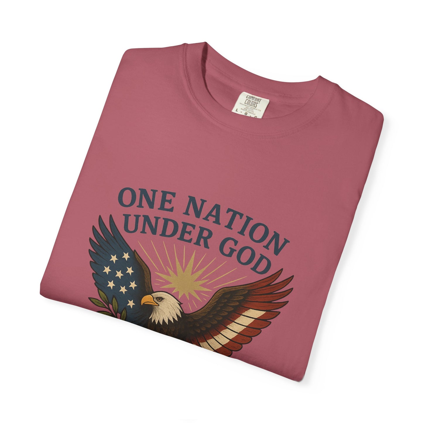 Comfort Colors "One Nation Under God" – Patriotic Faith Eagle Tee Psalm 33:12
