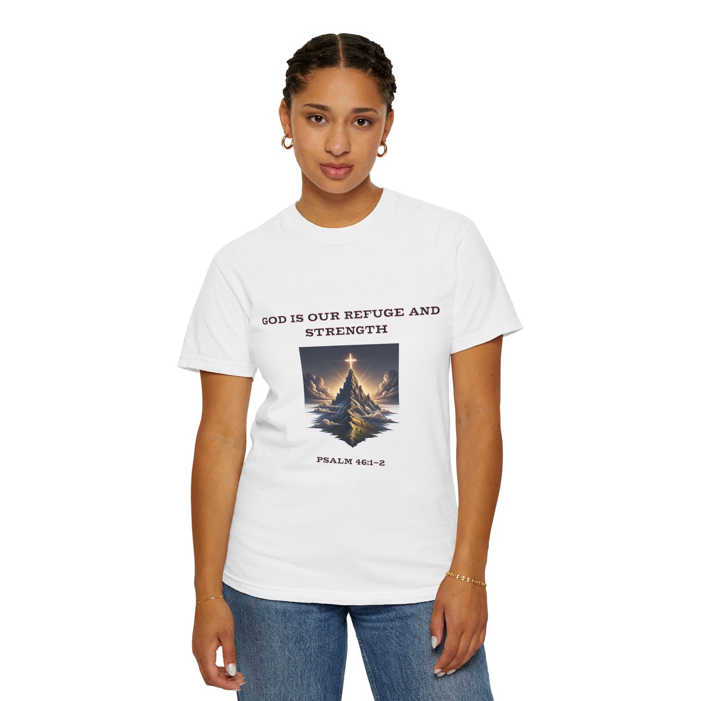 Comfort Colors "God is Our Refuge" Psalm 46:1-2 Graphic T-Shirt