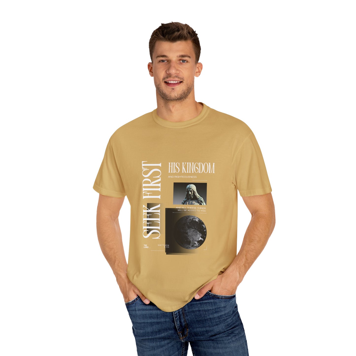 Comfort Colors "Seek First His Kingdom" Matthew 6:33 Graphic Tee