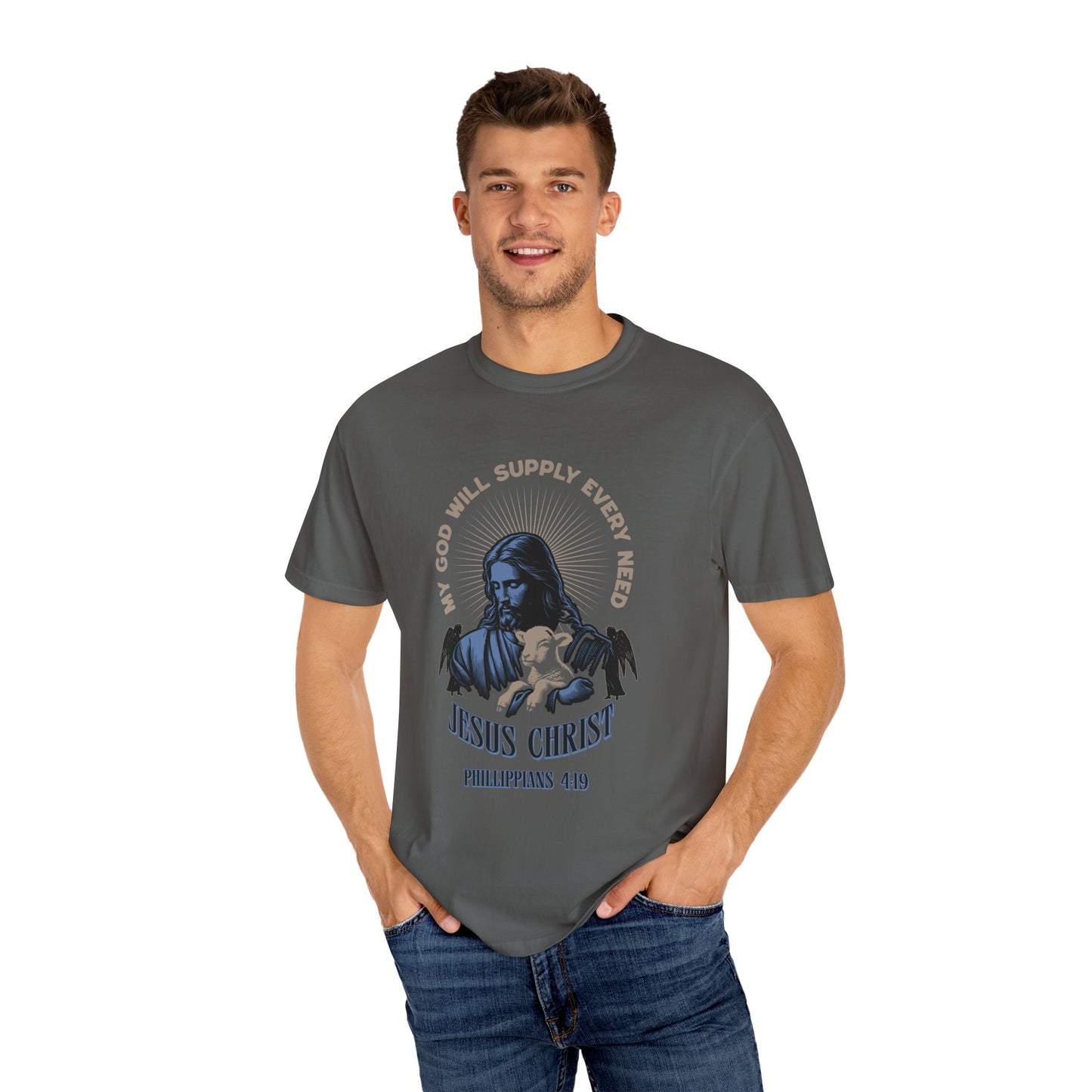 Comfort Colors Philippians 4:19 Graphic T-Shirt – "God Will Supply All Your Needs"