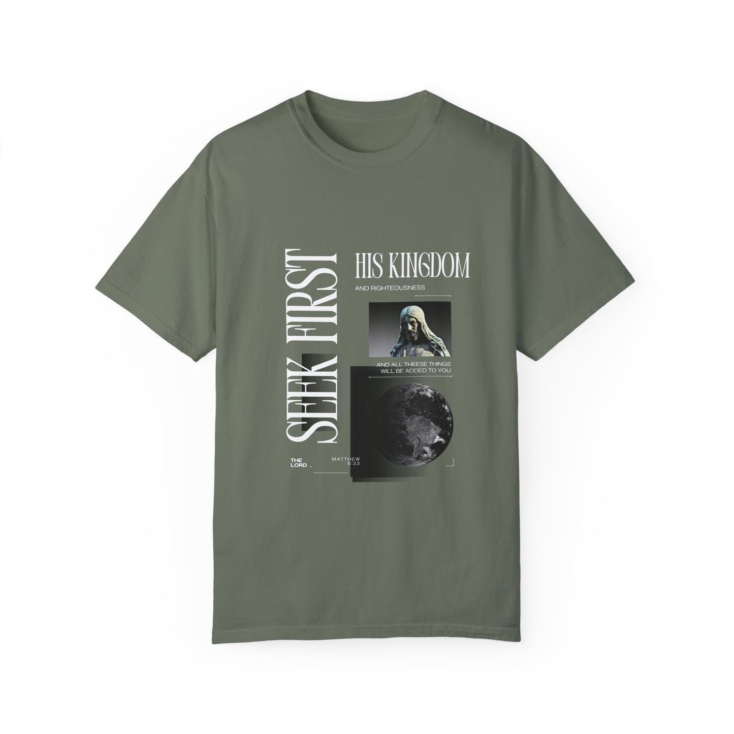 Comfort Colors "Seek First His Kingdom" Matthew 6:33 Graphic Tee