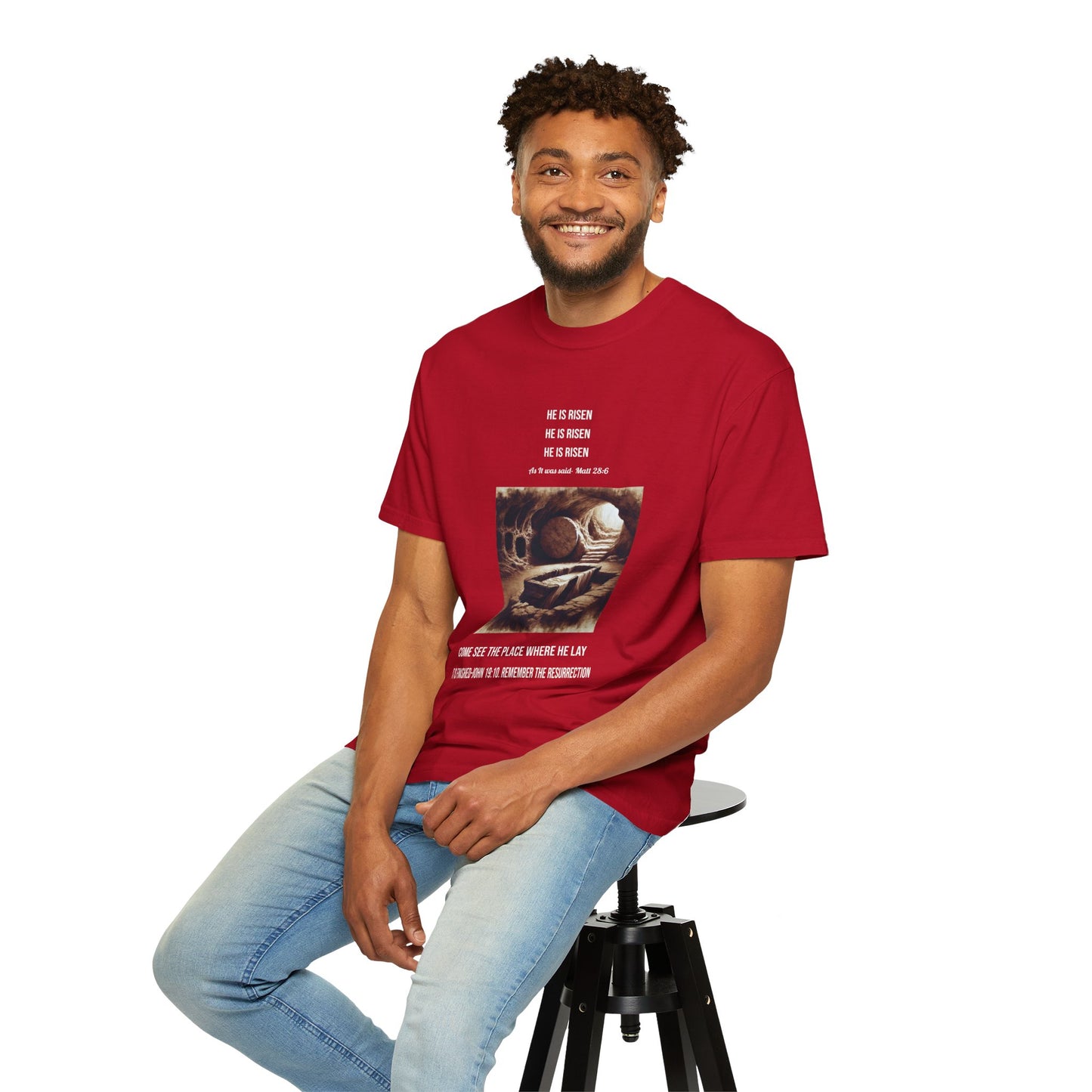 Comfort Colors "He is Risen" Matthew 28:6 Graphic T-Shirt
