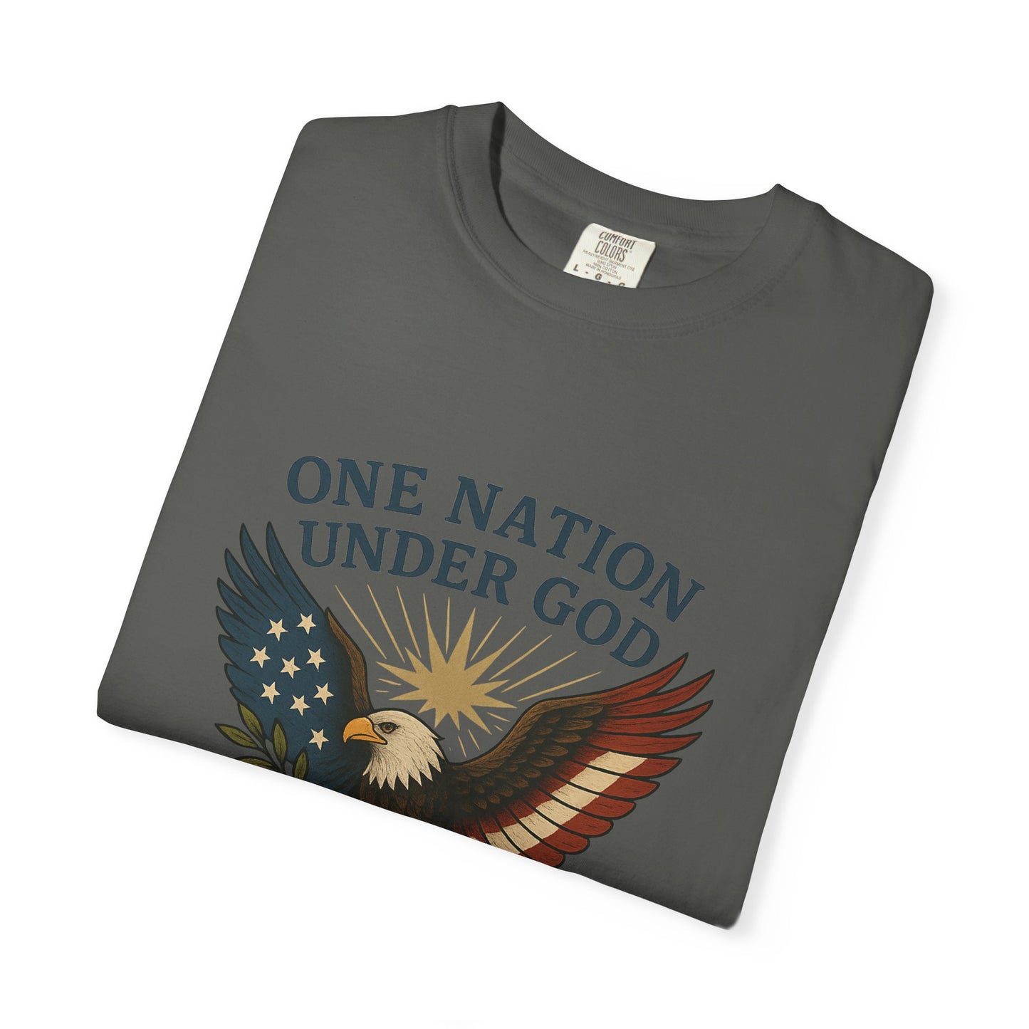 Comfort Colors "One Nation Under God" – Patriotic Faith Eagle Tee Psalm 33:12