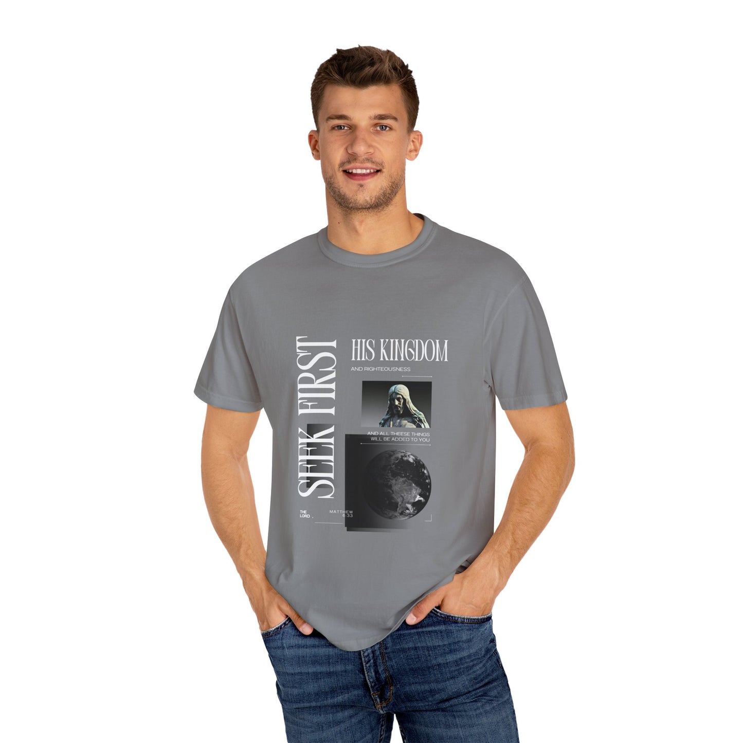 Comfort Colors "Seek First His Kingdom" Matthew 6:33 Graphic Tee