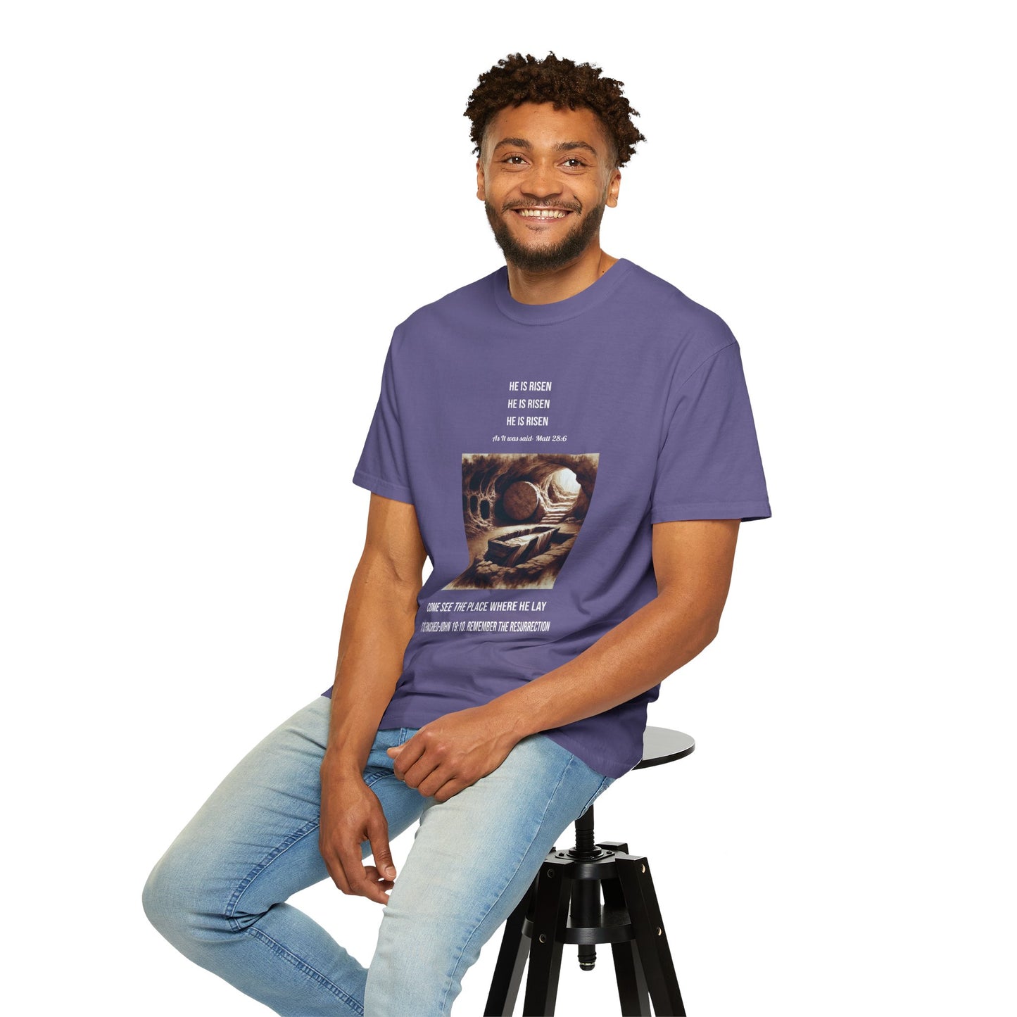 Comfort Colors "He is Risen" Matthew 28:6 Graphic T-Shirt
