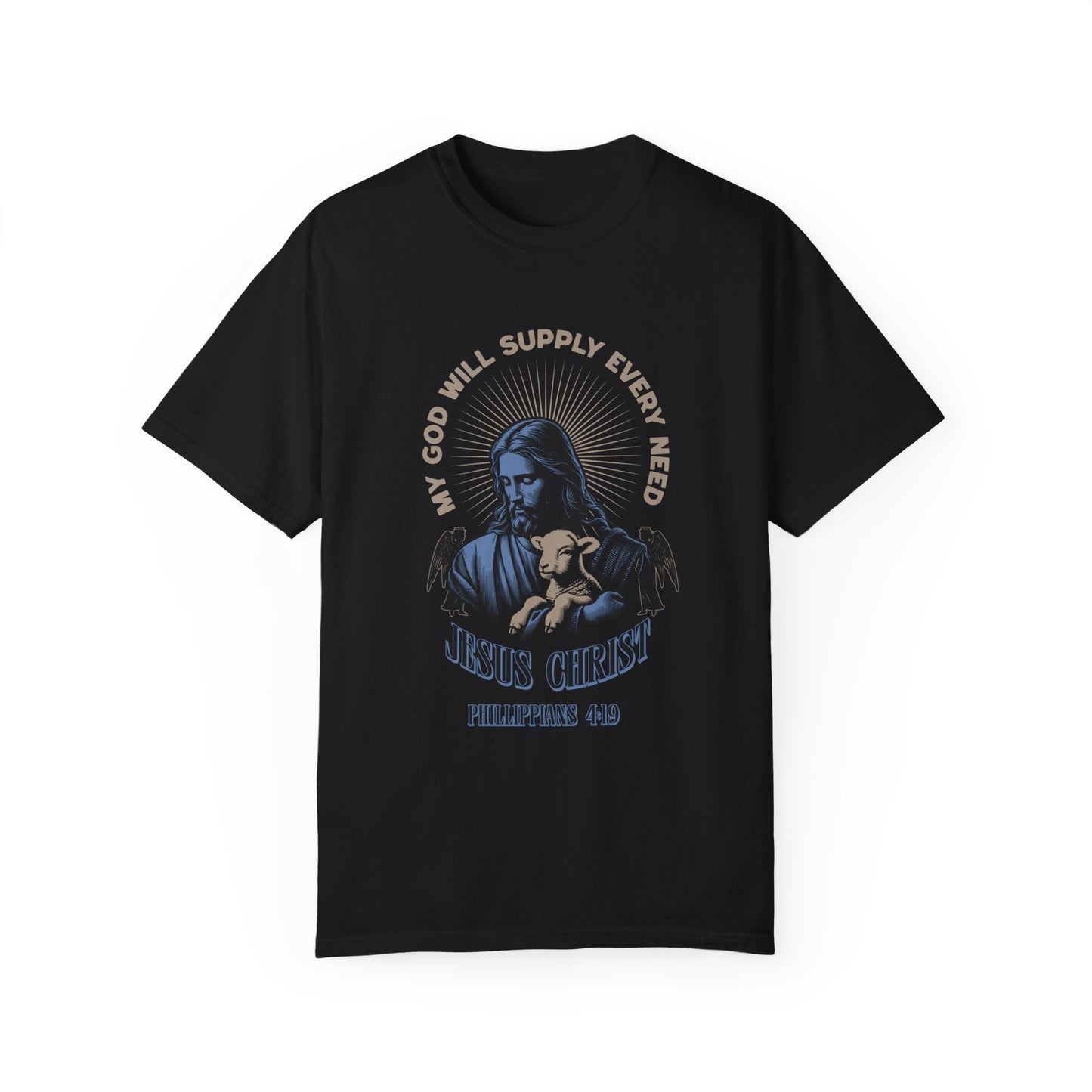 Comfort Colors Philippians 4:19 Graphic T-Shirt – "God Will Supply All Your Needs"
