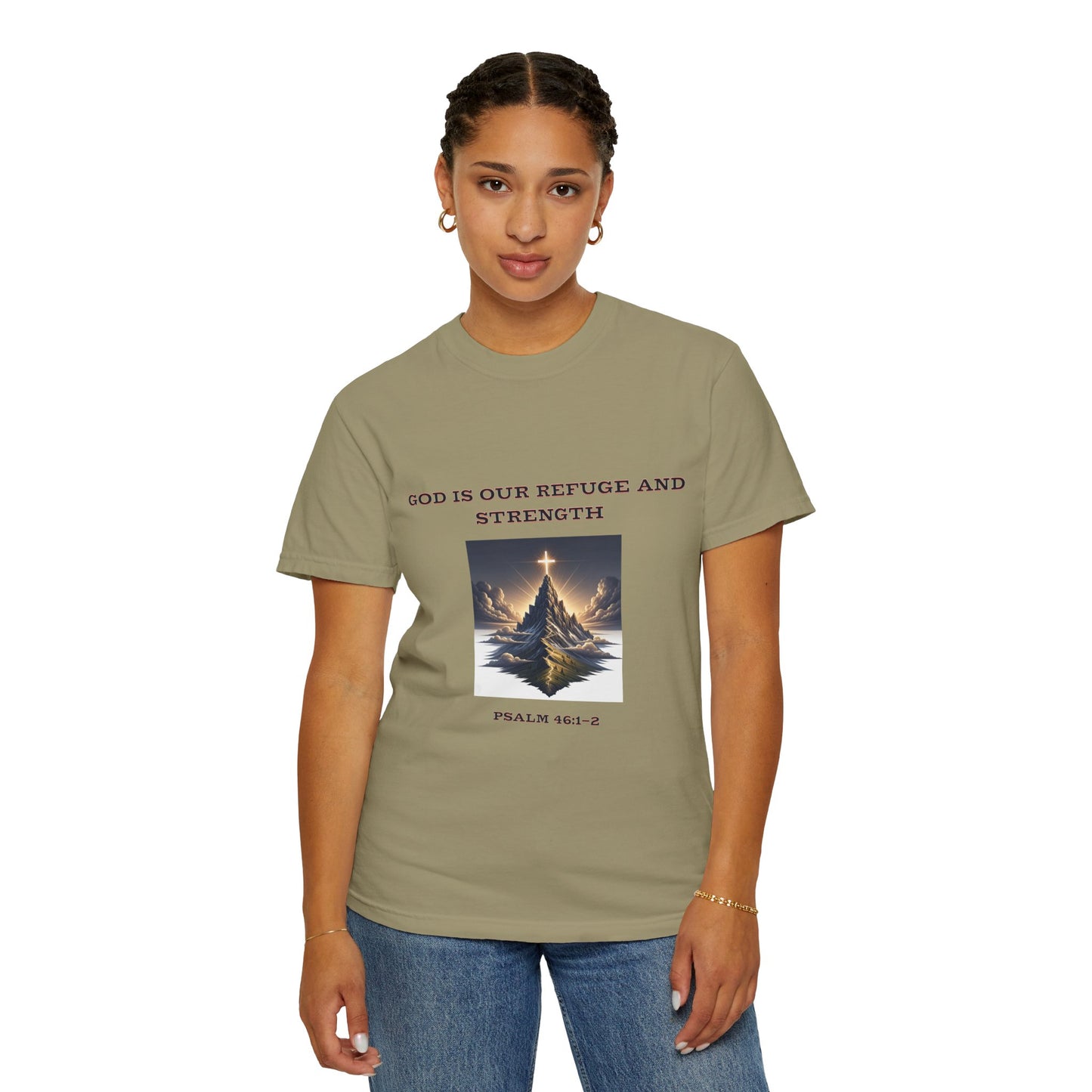 Comfort Colors "God is Our Refuge" Psalm 46:1-2 Graphic T-Shirt