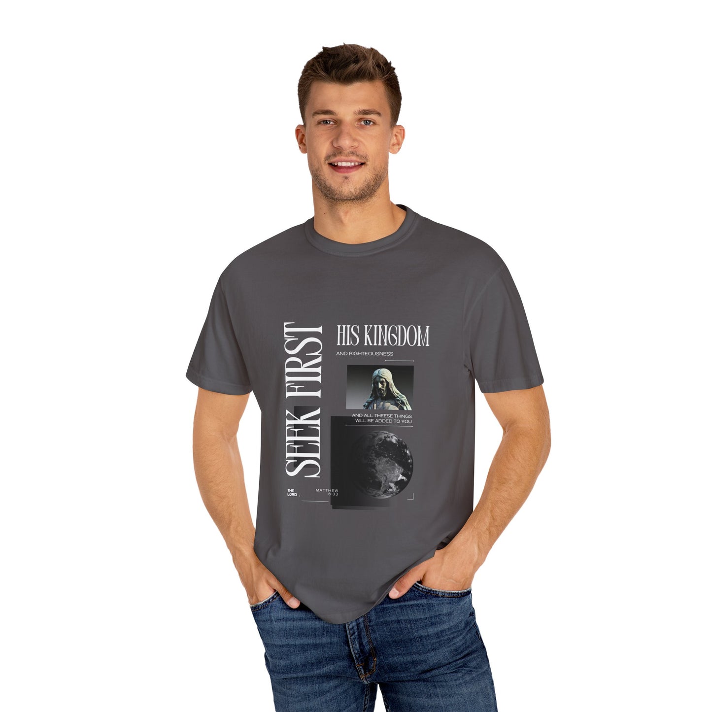 Comfort Colors "Seek First His Kingdom" Matthew 6:33 Graphic Tee