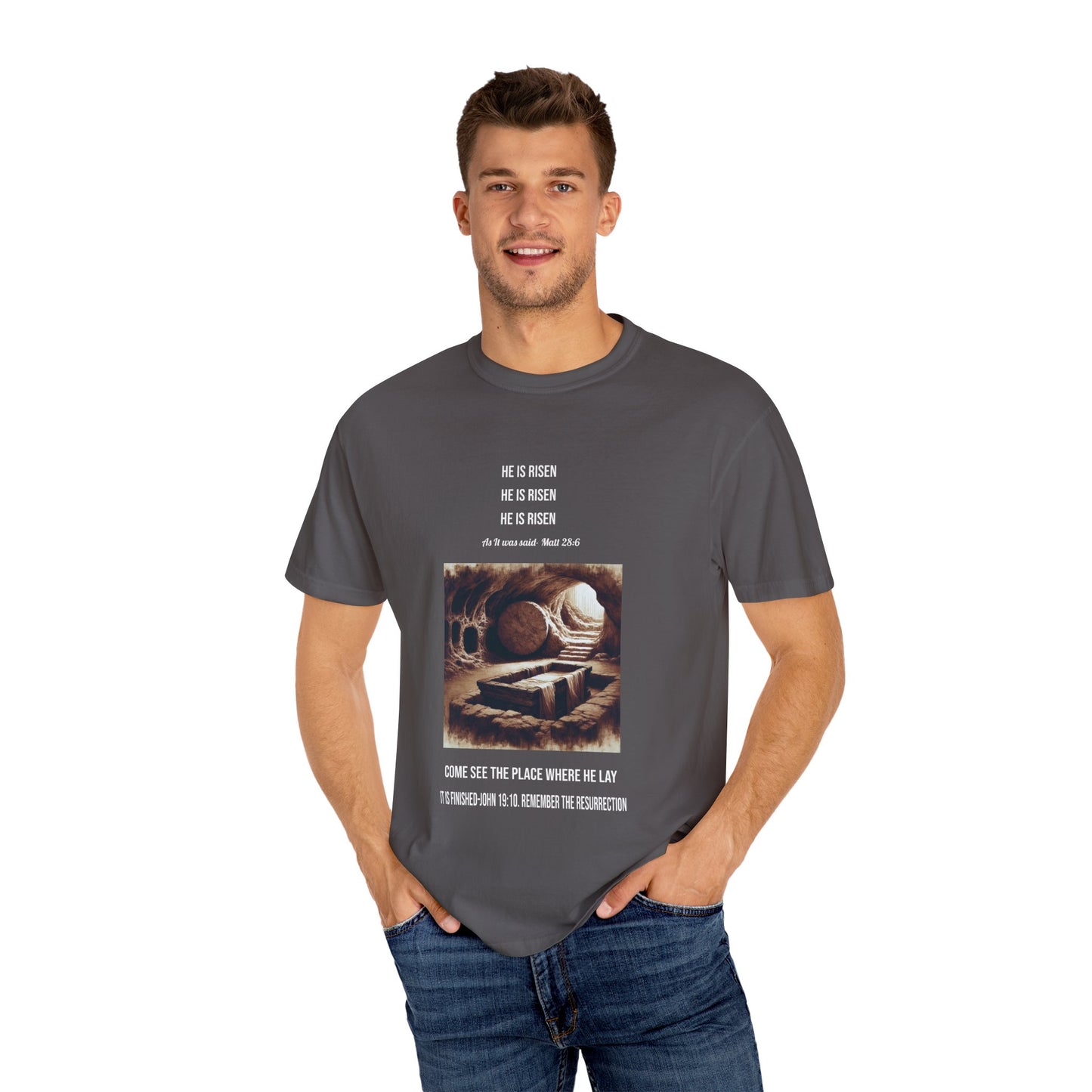 Comfort Colors "He is Risen" Matthew 28:6 Graphic T-Shirt