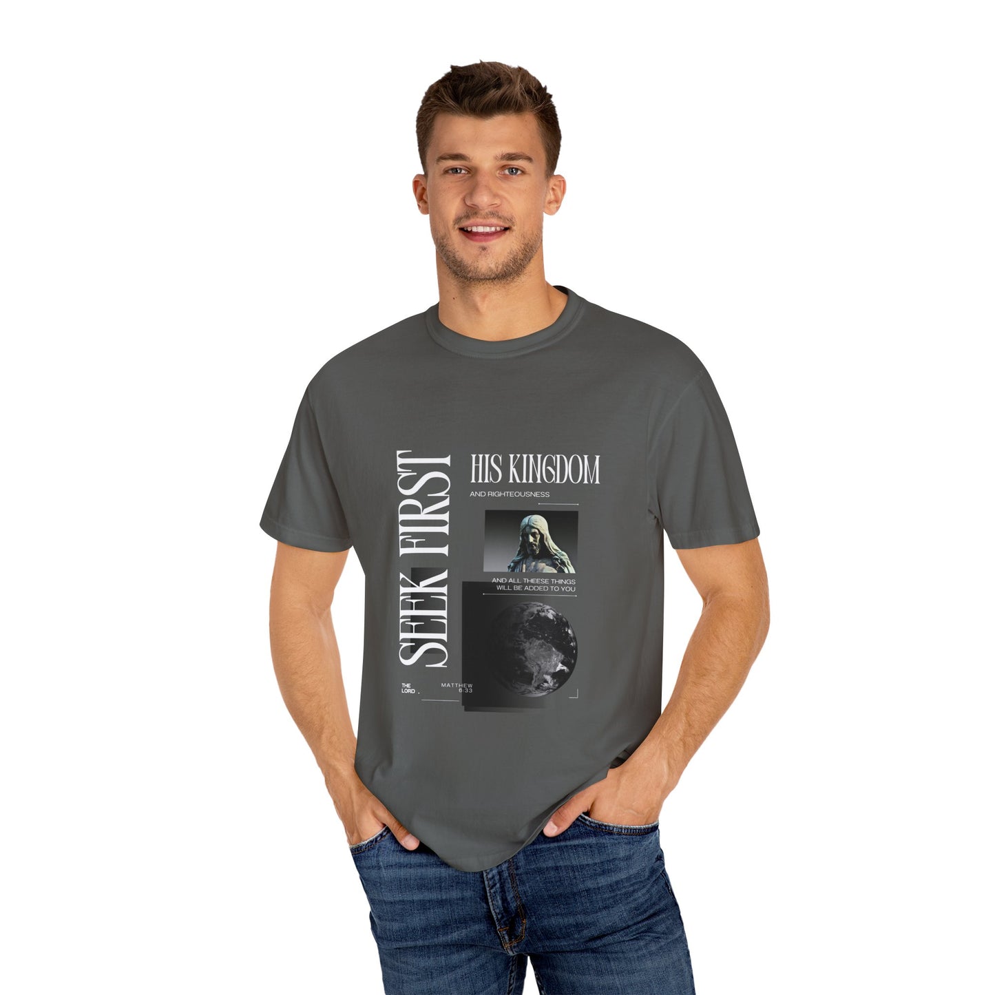 Comfort Colors "Seek First His Kingdom" Matthew 6:33 Graphic Tee