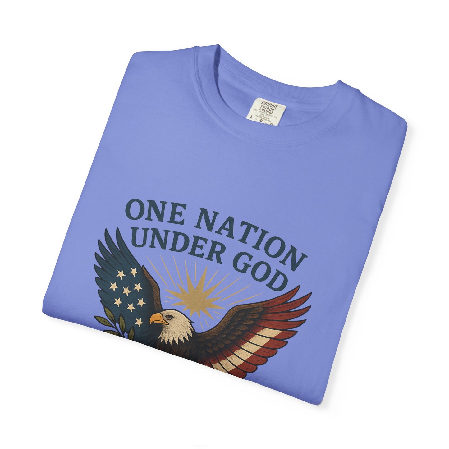 Comfort Colors "One Nation Under God" – Patriotic Faith Eagle Tee Psalm 33:12
