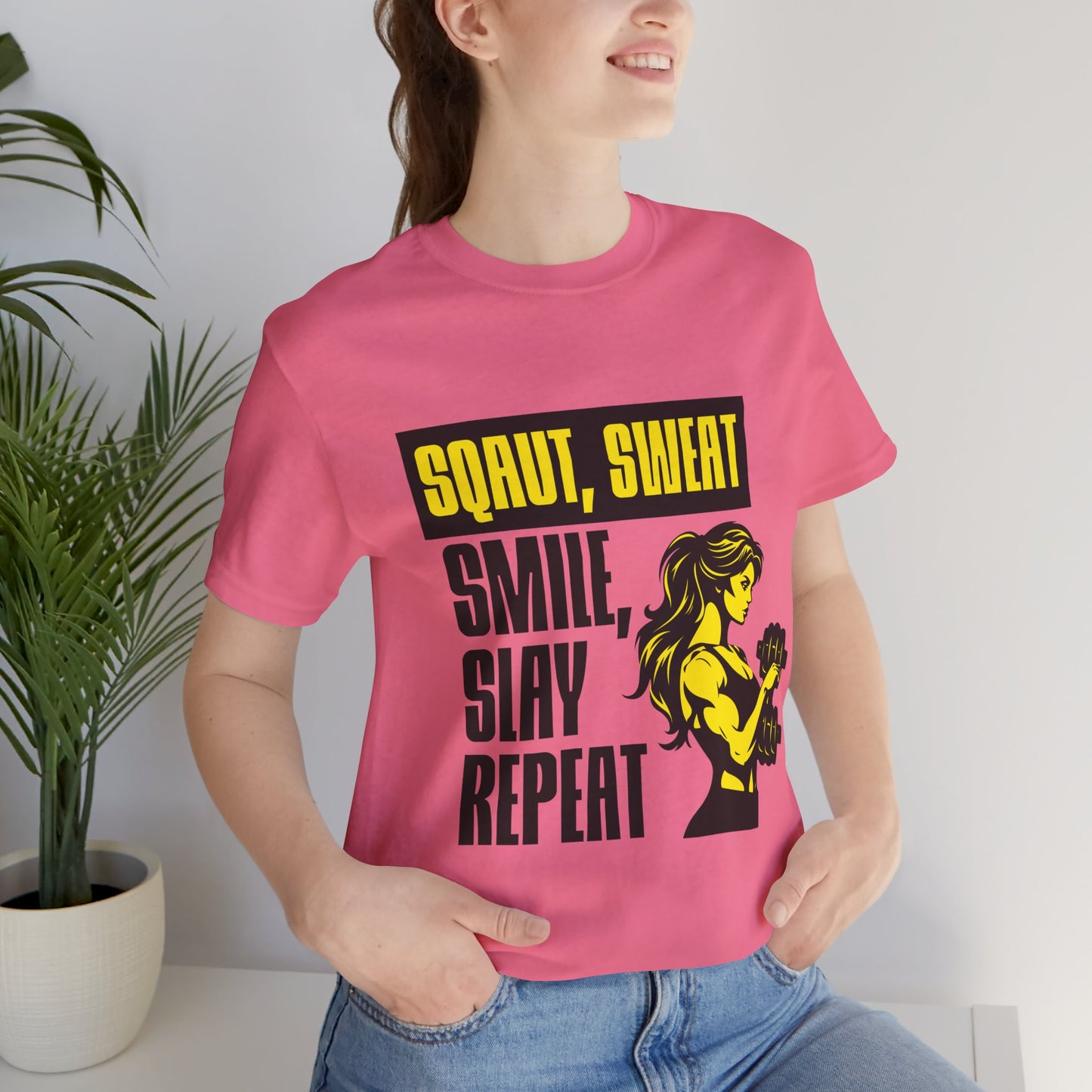 Smiles & Slay Reps Fitness Motivational Tee