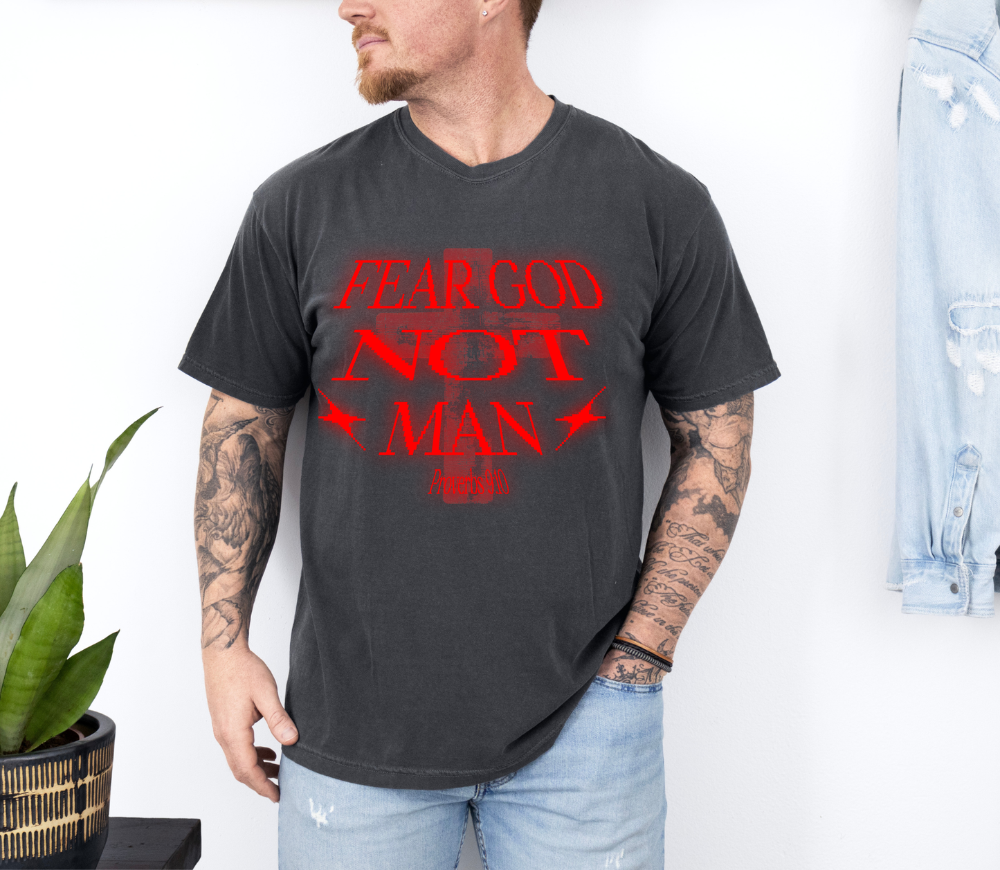 Fear God Not Man T-Shirt — Comfort Colors Christian Faith Graphic Tee