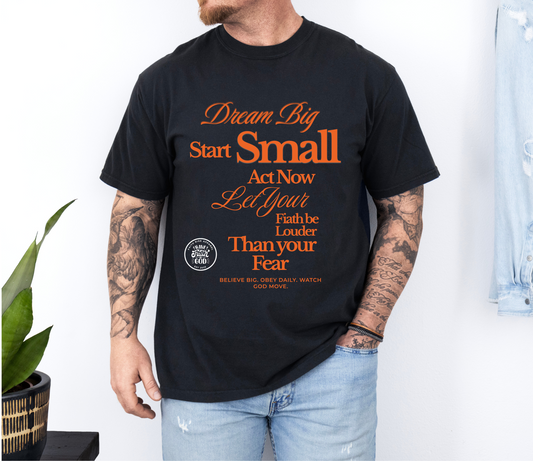 Comfort Colors "Dream Big, Start Small" Motivational Tee