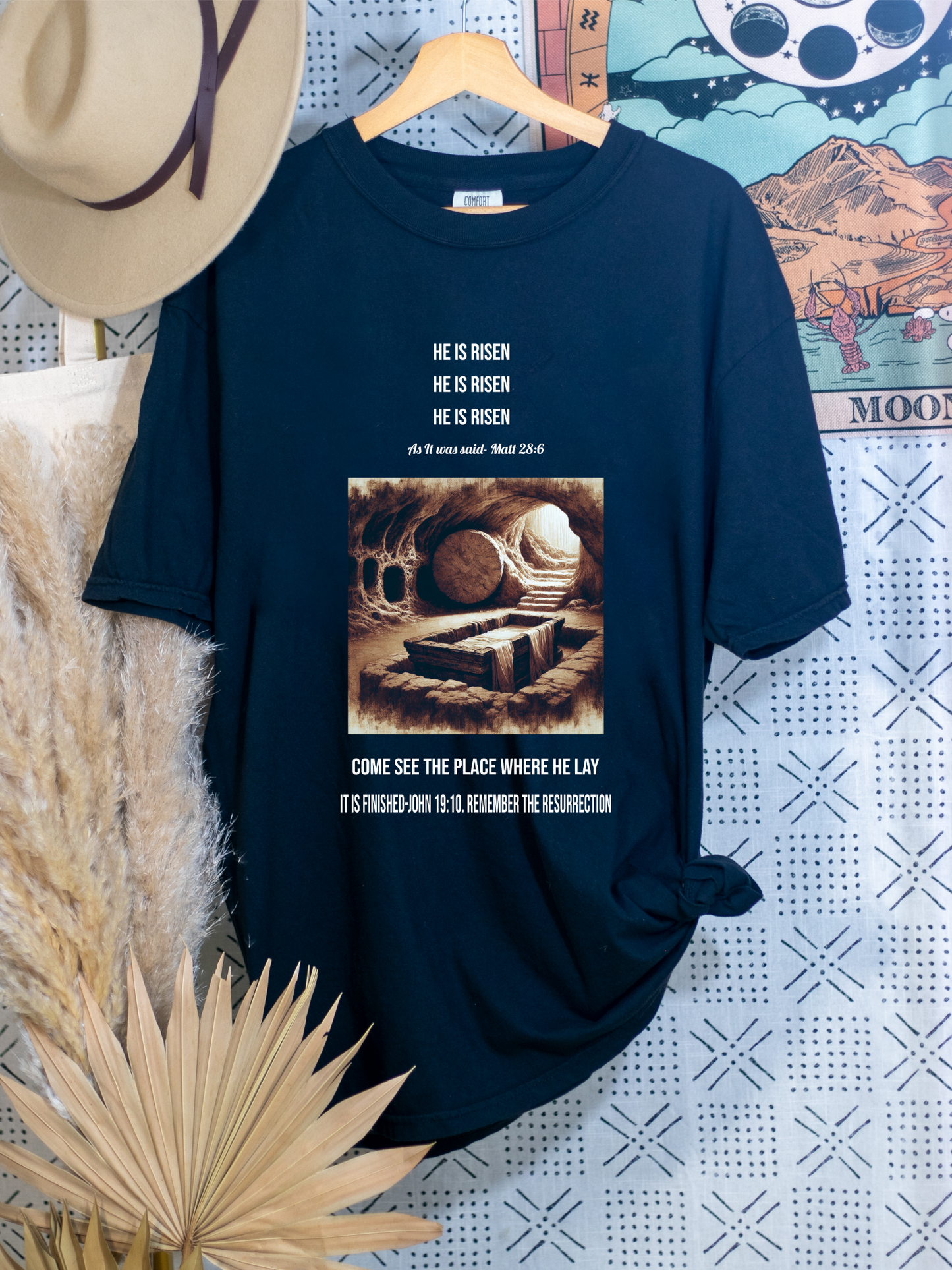 Comfort Colors "He is Risen" Matthew 28:6 Graphic T-Shirt
