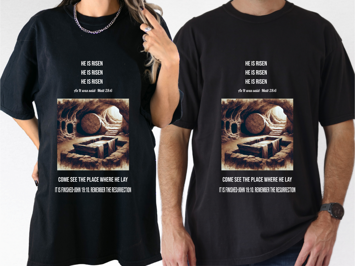 Comfort Colors "He is Risen" Matthew 28:6 Graphic T-Shirt