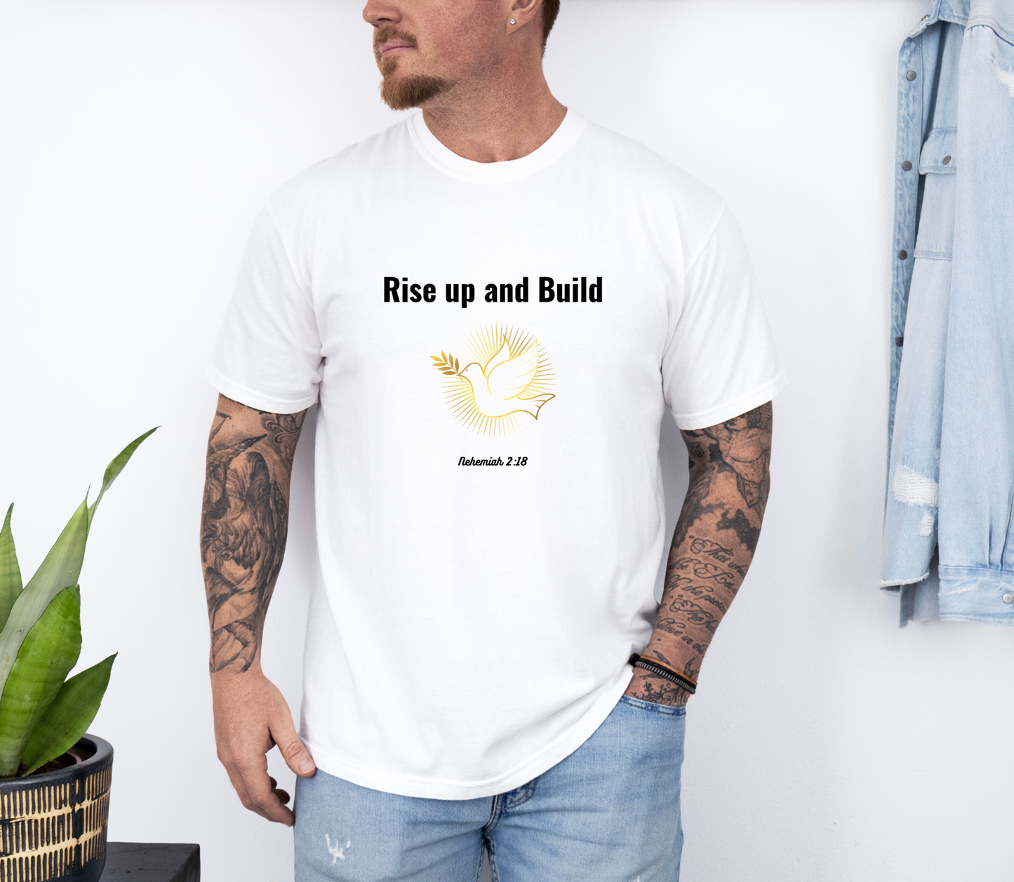 Comfort Colors "Rise Up and Build" – Nehemiah 2:18 Graphic T-Shirt