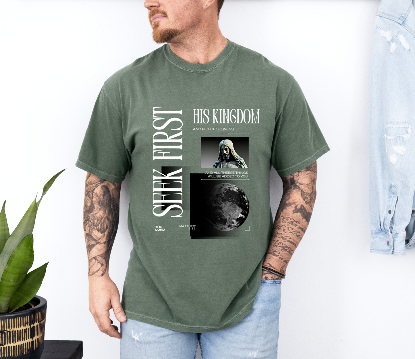 Comfort Colors "Seek First His Kingdom" Matthew 6:33 Graphic Tee