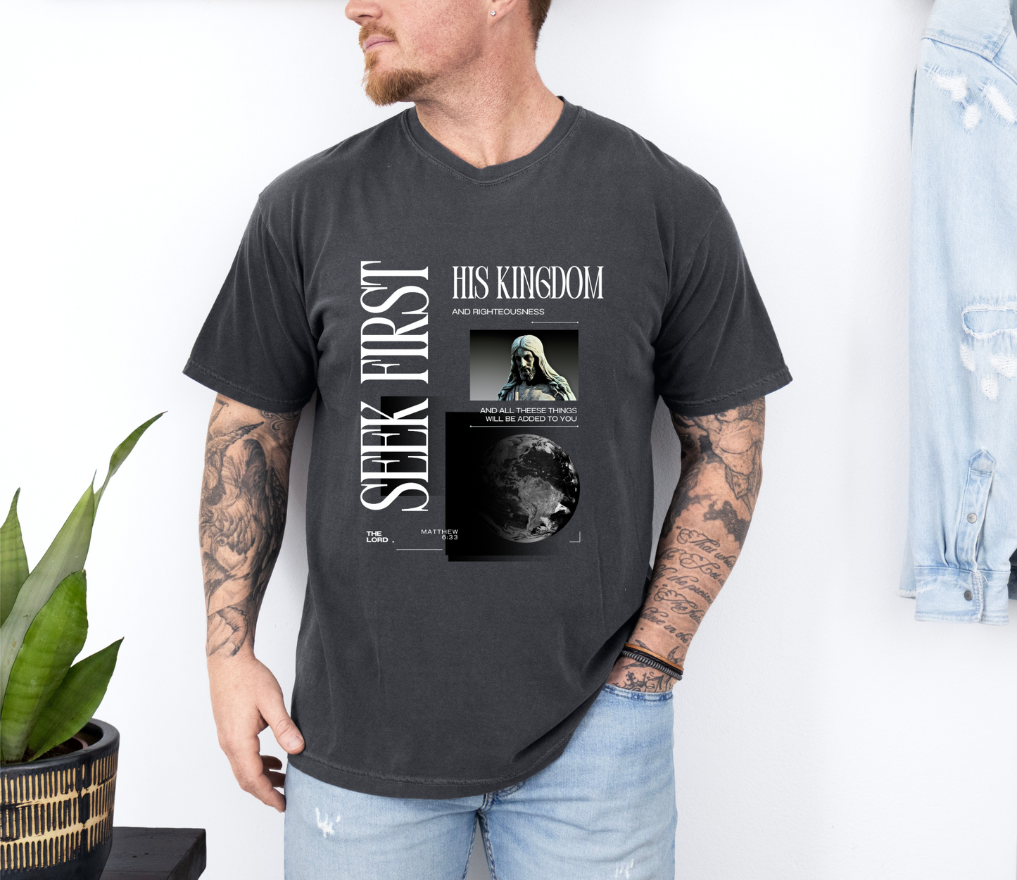 Comfort Colors "Seek First His Kingdom" Matthew 6:33 Graphic Tee