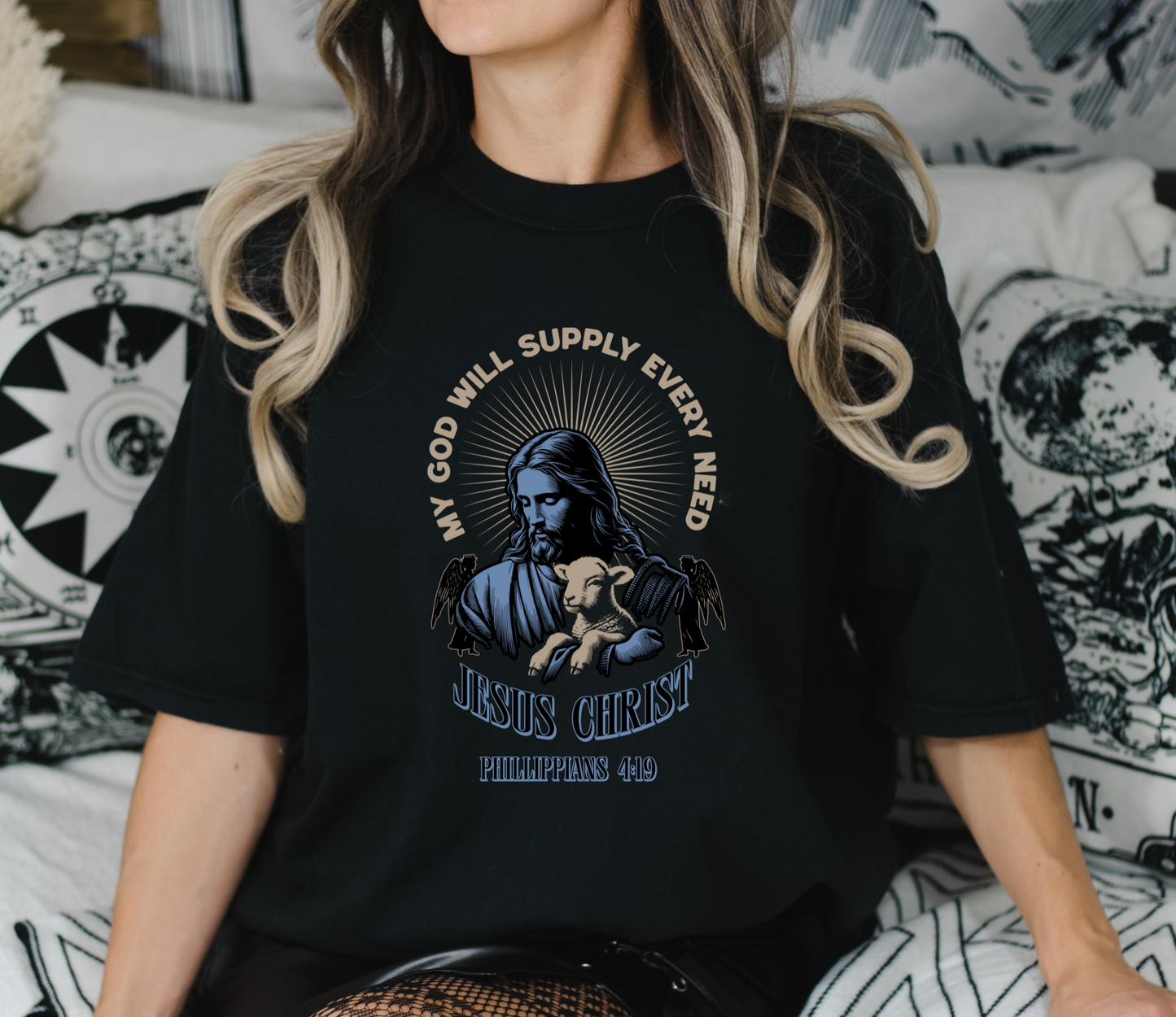 Comfort Colors Philippians 4:19 Graphic T-Shirt – "God Will Supply All Your Needs"