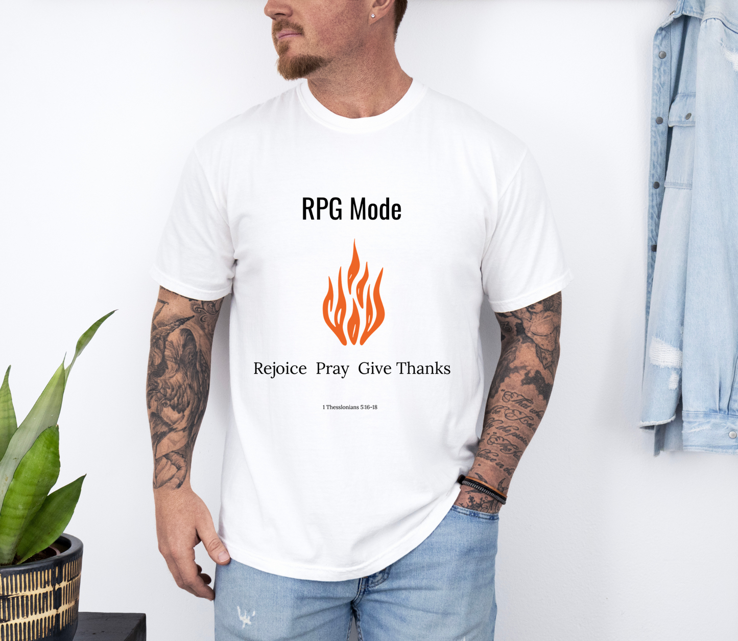 Comfort Colors RPG MODE Christian T-Shirt – Rejoice Pray Give Thanks | 1 Thessalonians 5:16-18